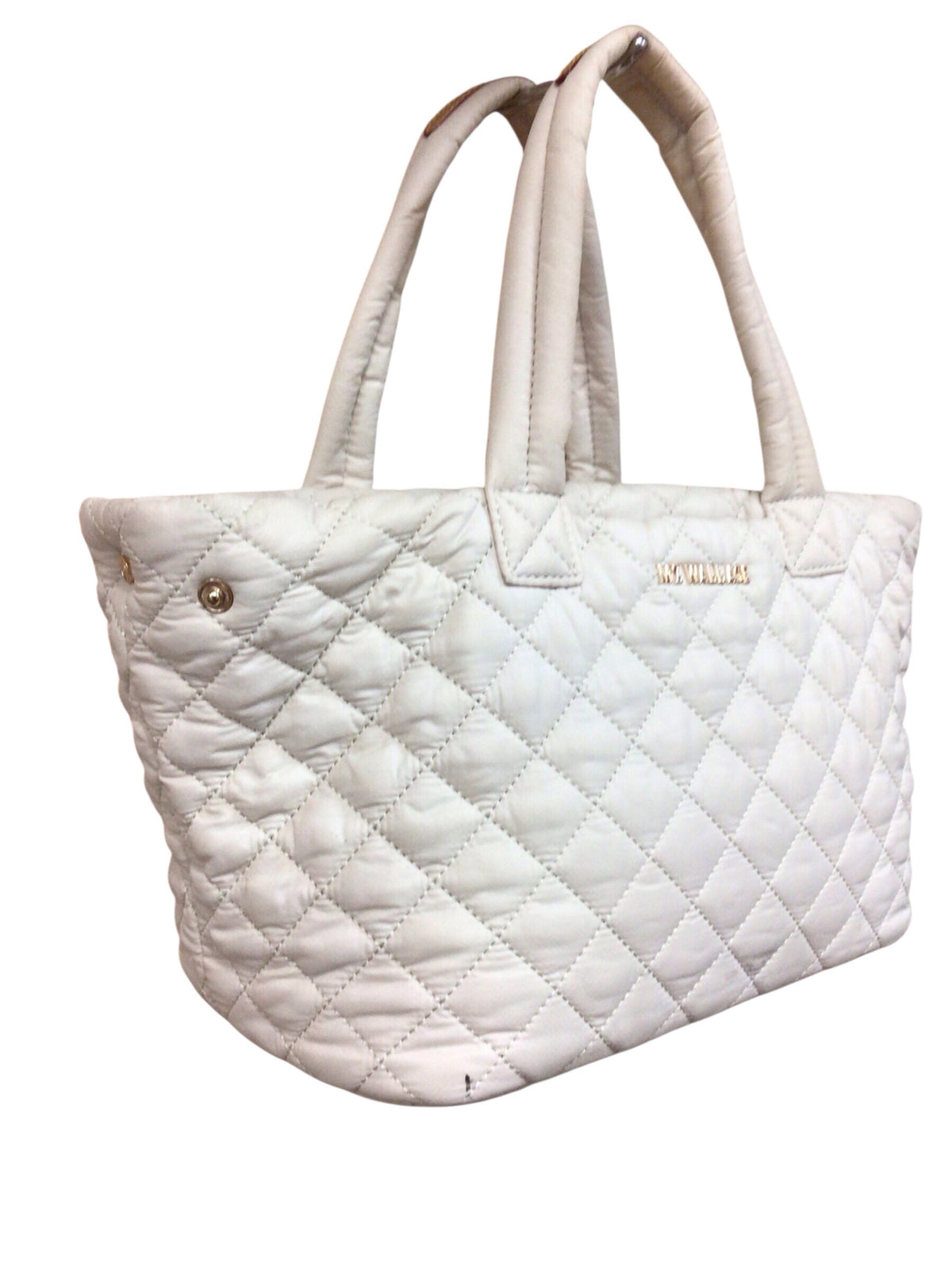MZ Wallace Cream Quilted Nylon Crossbody Satchel Bags