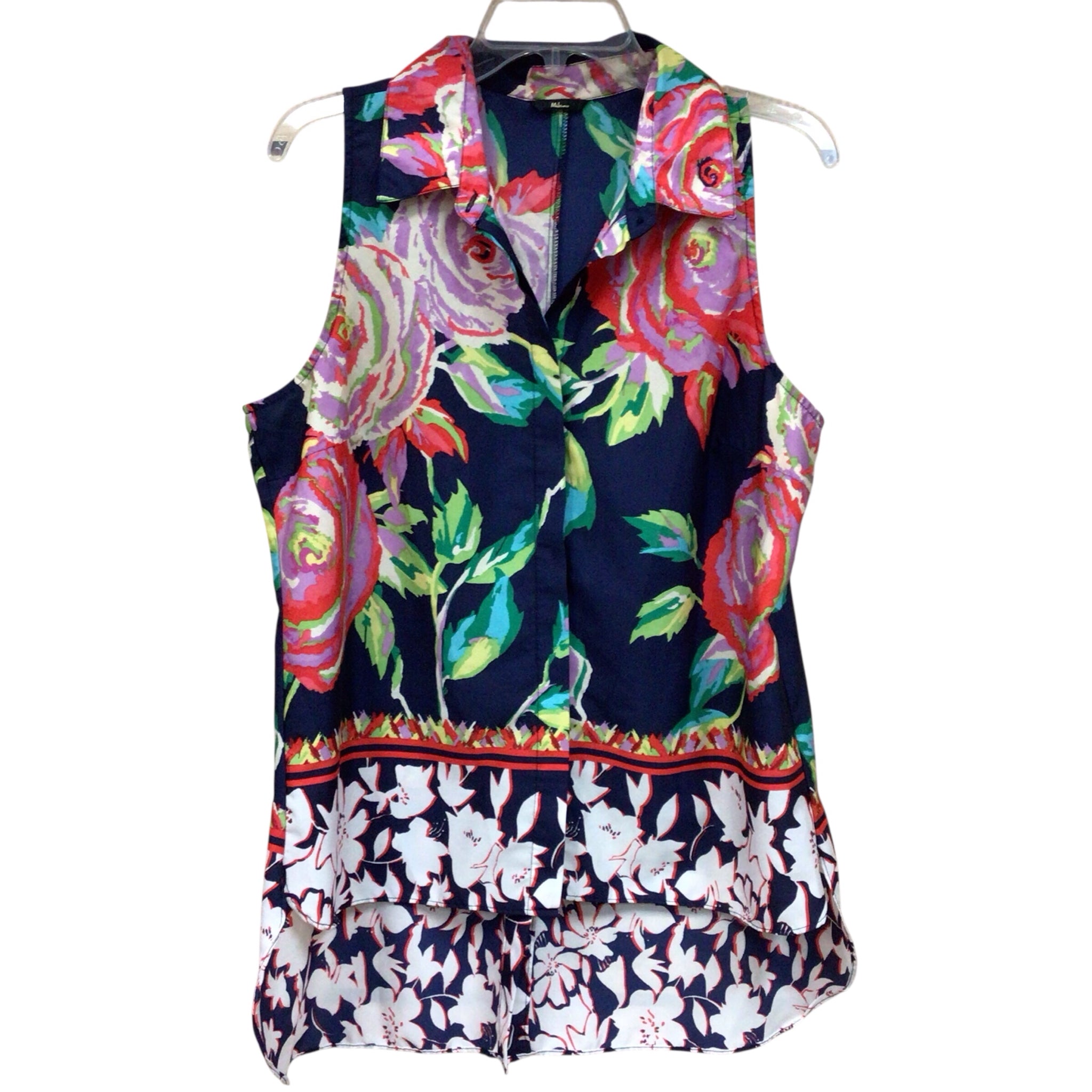 Milano Floral Sleeveless Top Size Large