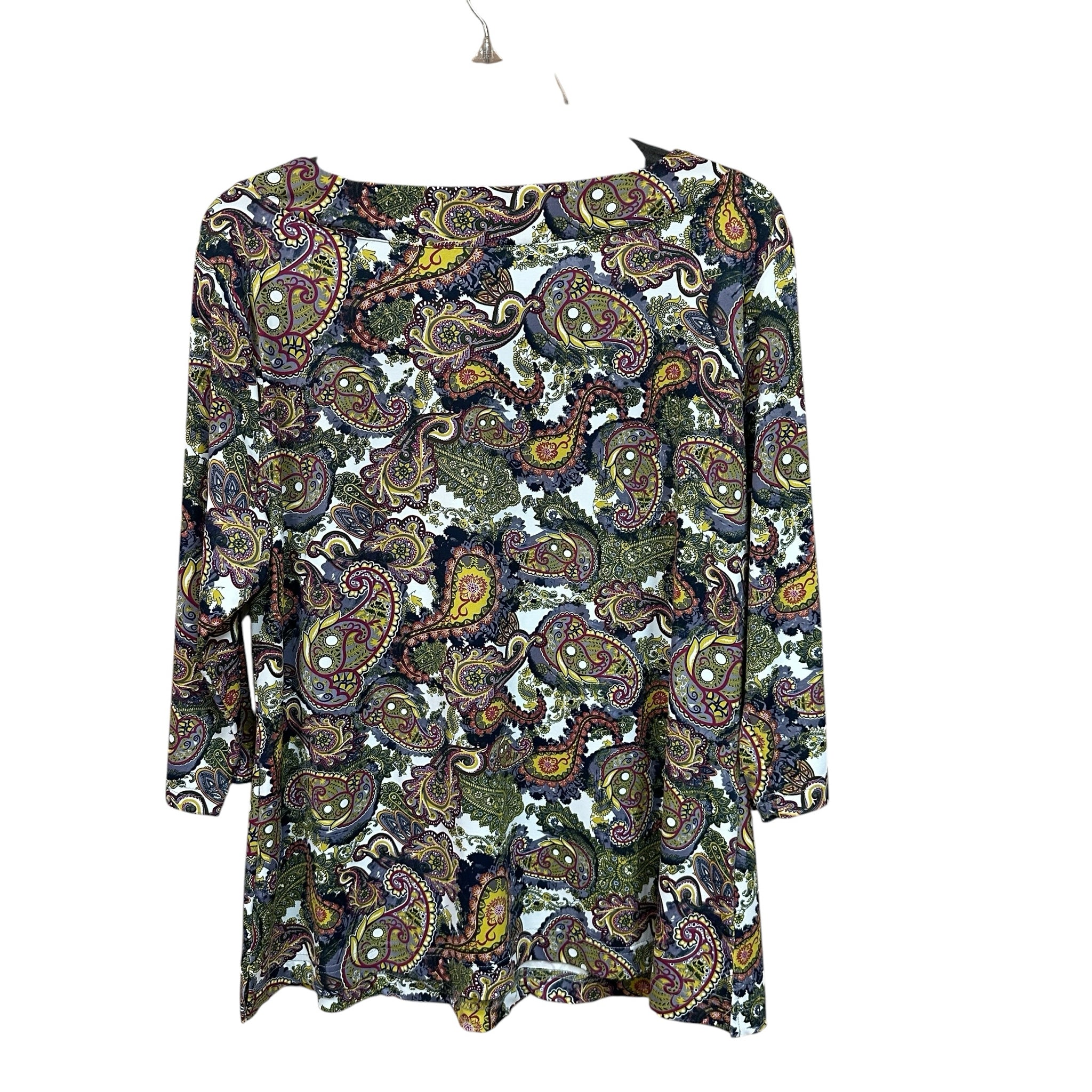 Lulu B Size Large 3/4 Sleeve Paisley Print Top
