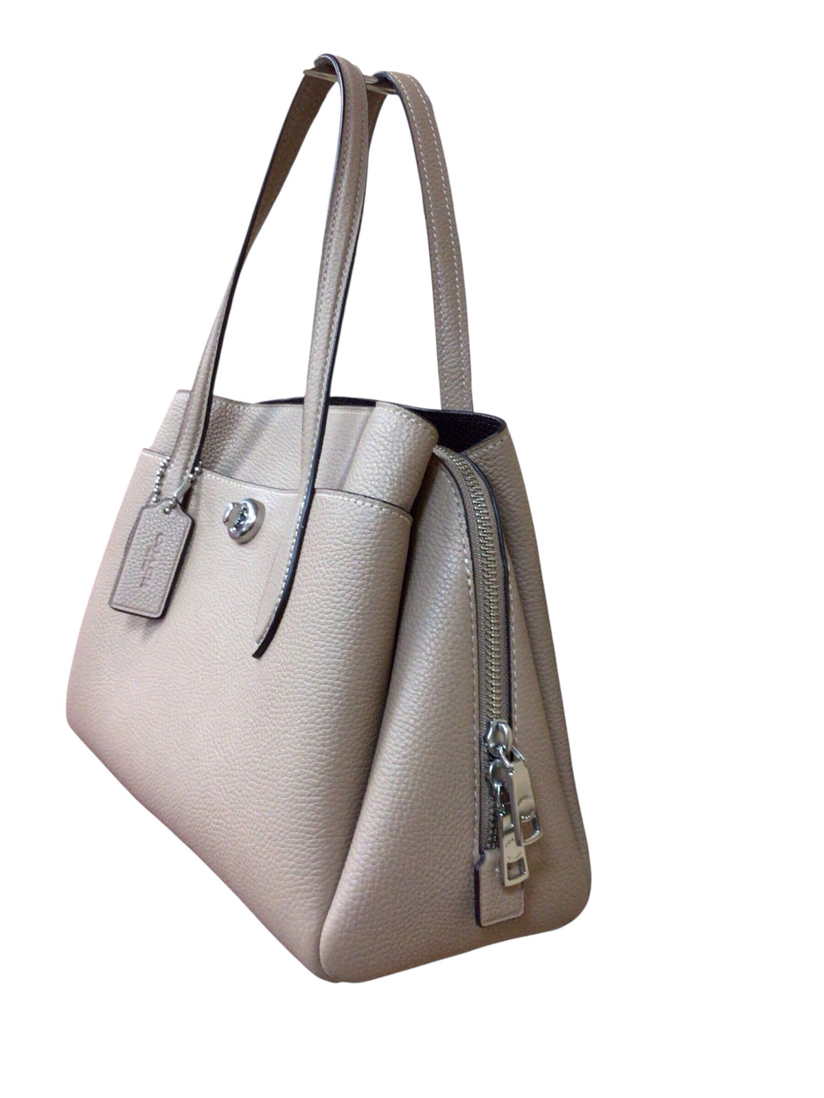 Coach 91740 "Lora" Carryall 30 Tan Leather Satchel Crossbody Bag