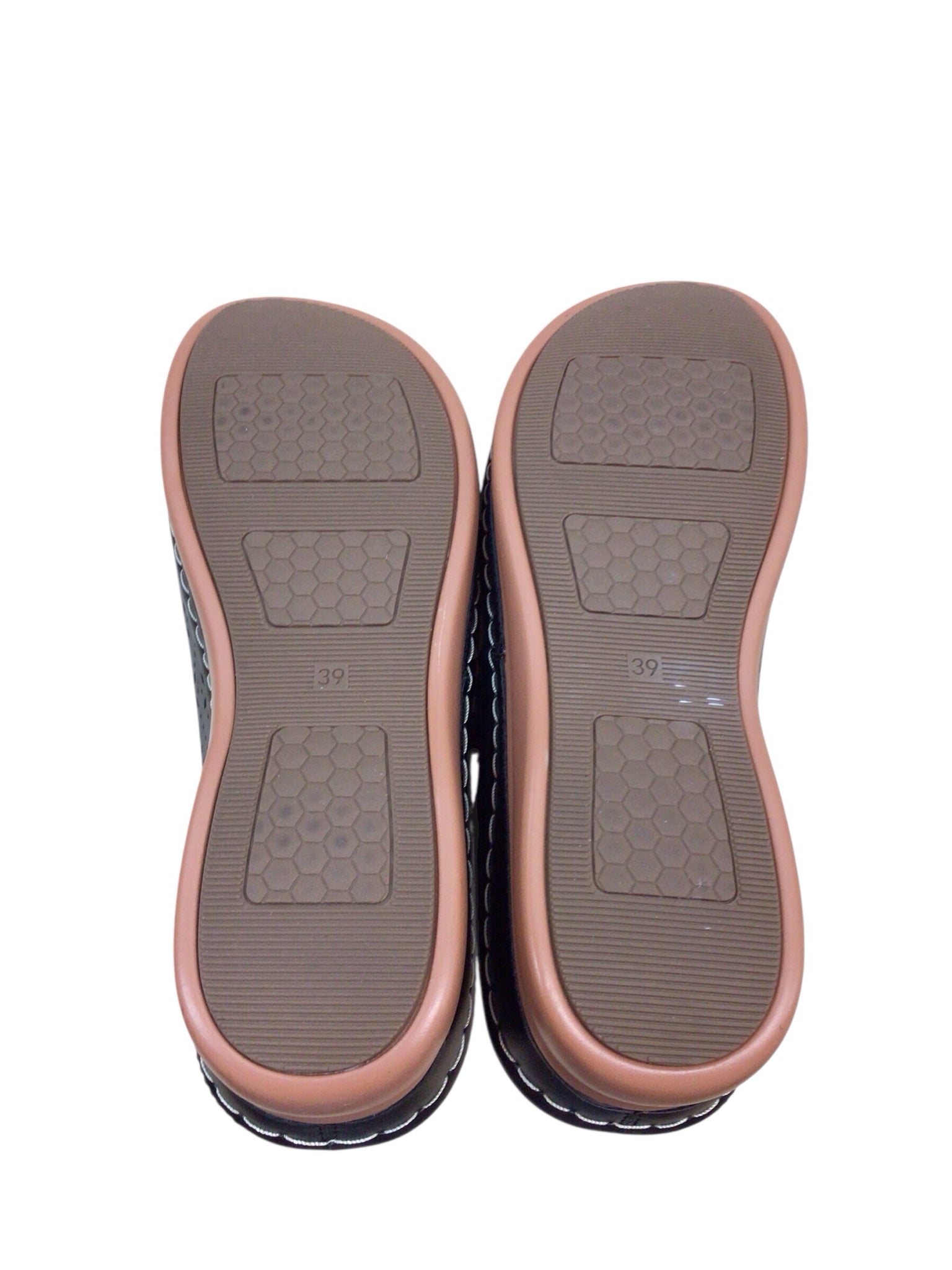 Aomigoct Black & Brown Wedge Sandals Size 8.5