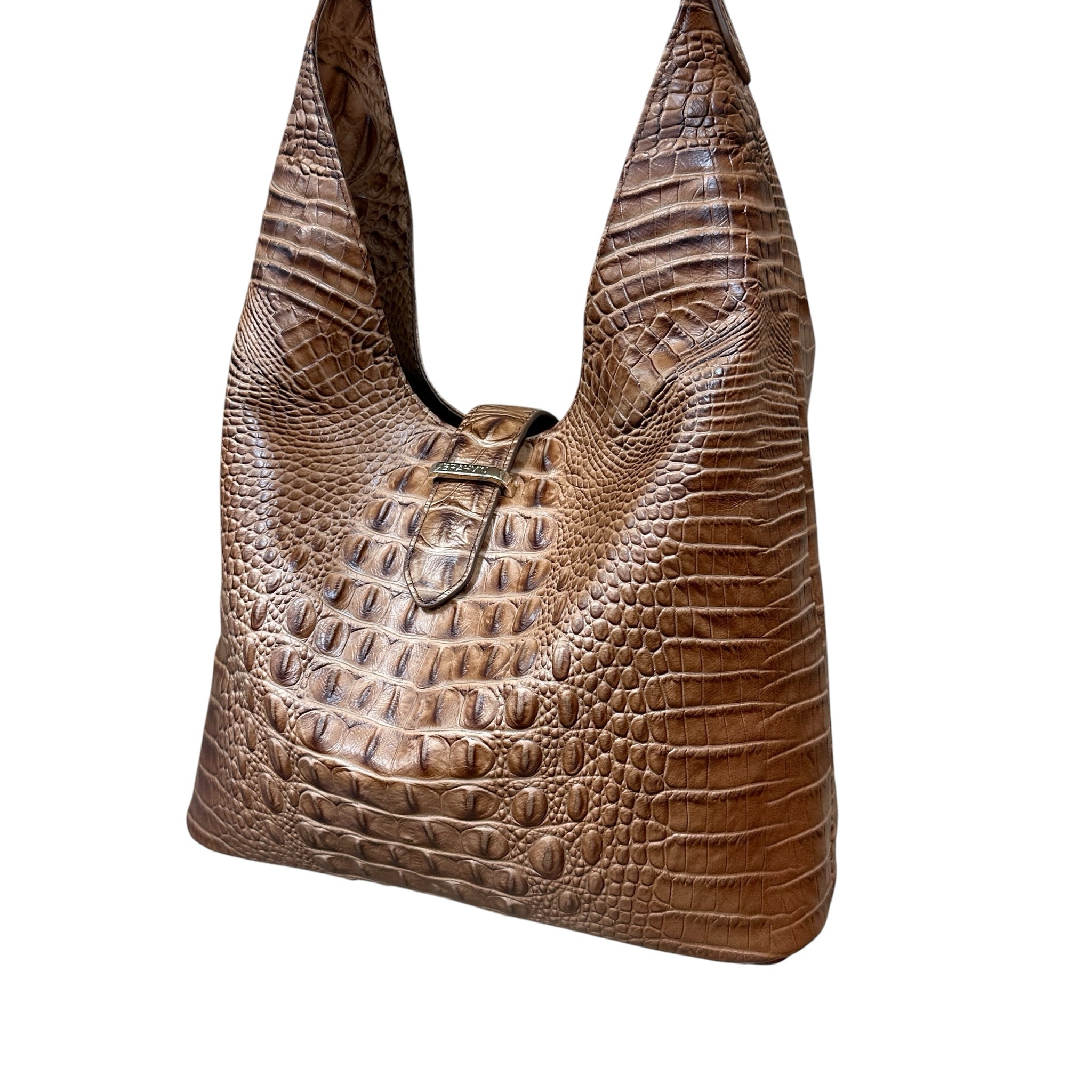 Brahmin Gwynne Alden Road Leather Cinnamon Brown Shoulder Bag