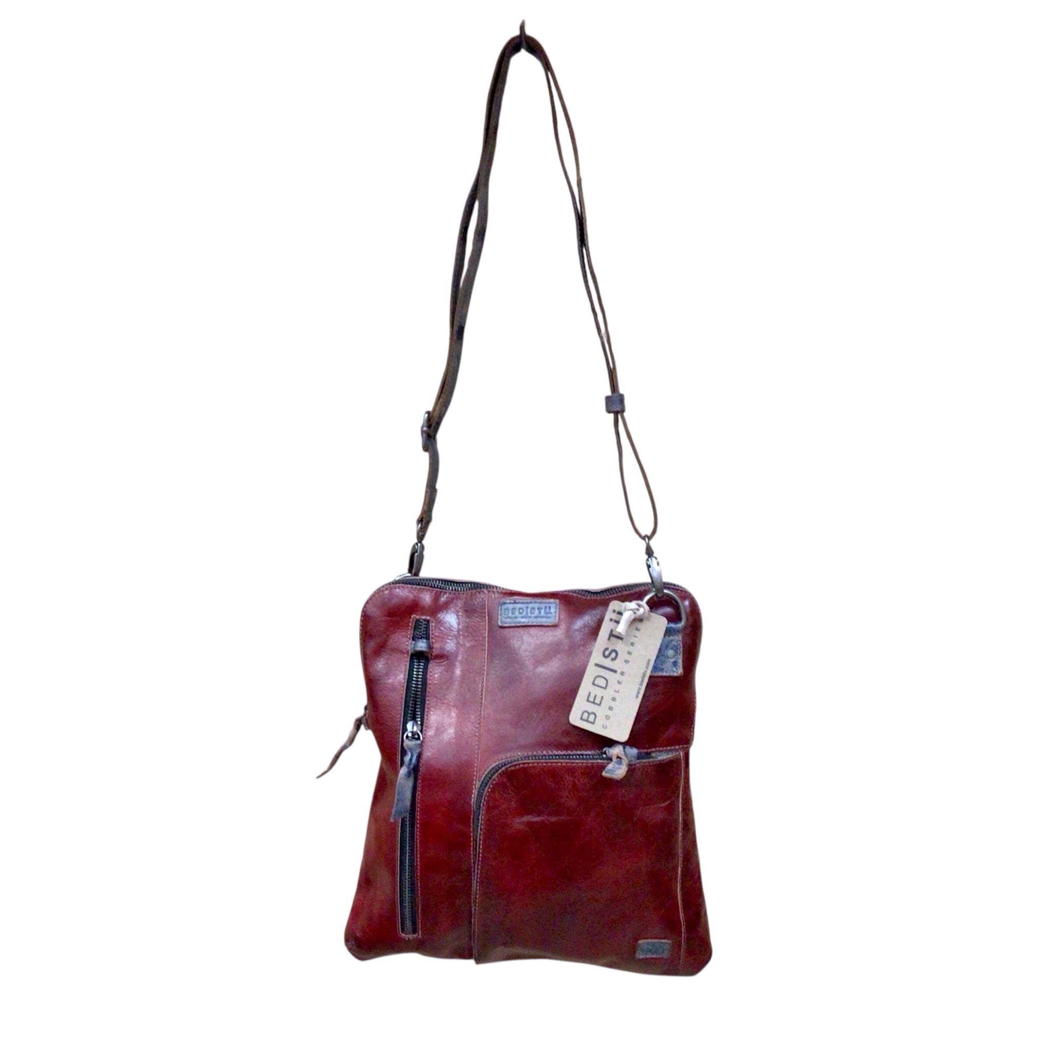 Bed Stu "Aiken" Red Leather Crossbody Bag