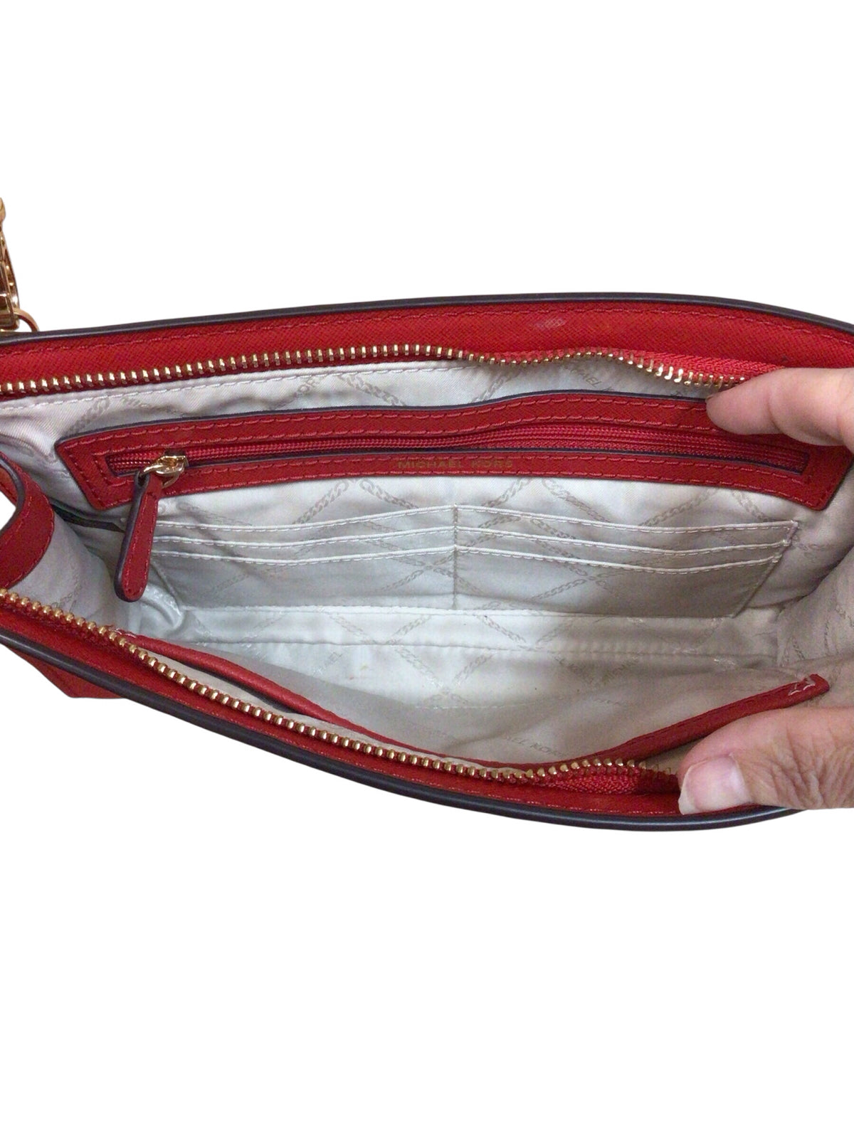 Michael Kors "Jet Set" Red Leather Crossbody