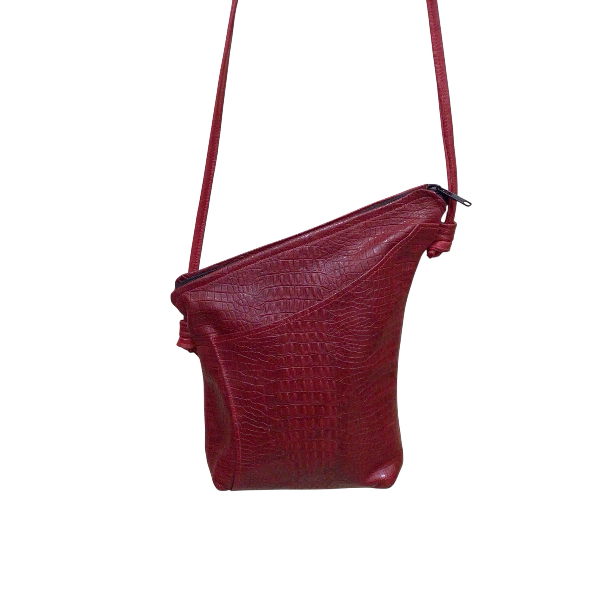 Thomas Leathers Red Leather Crossbody Bag