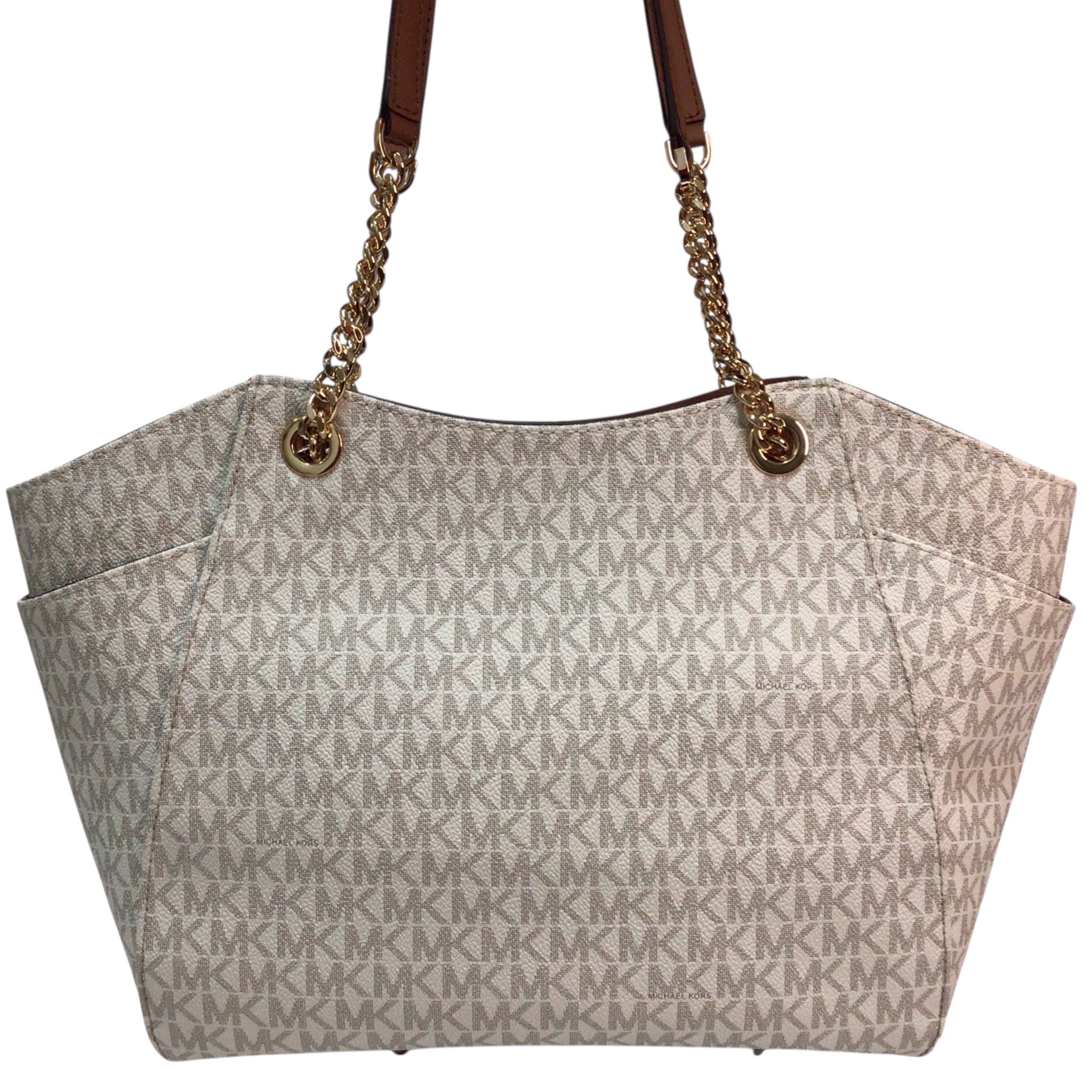 Michael Kors Vanilla Signature Jet Set Large Travel Shoulder Bag