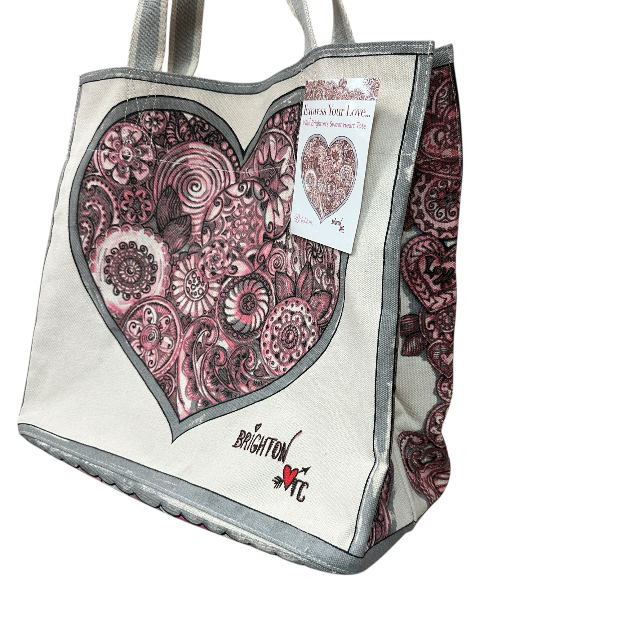 Brighton Express Your Love Sweeheart Canvas Tote NWT