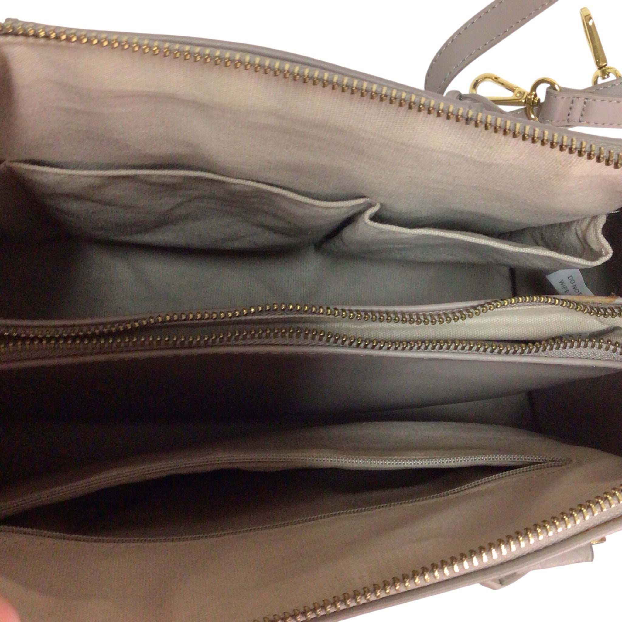 Joy Iman Grey Taupe Crossbody Satchel