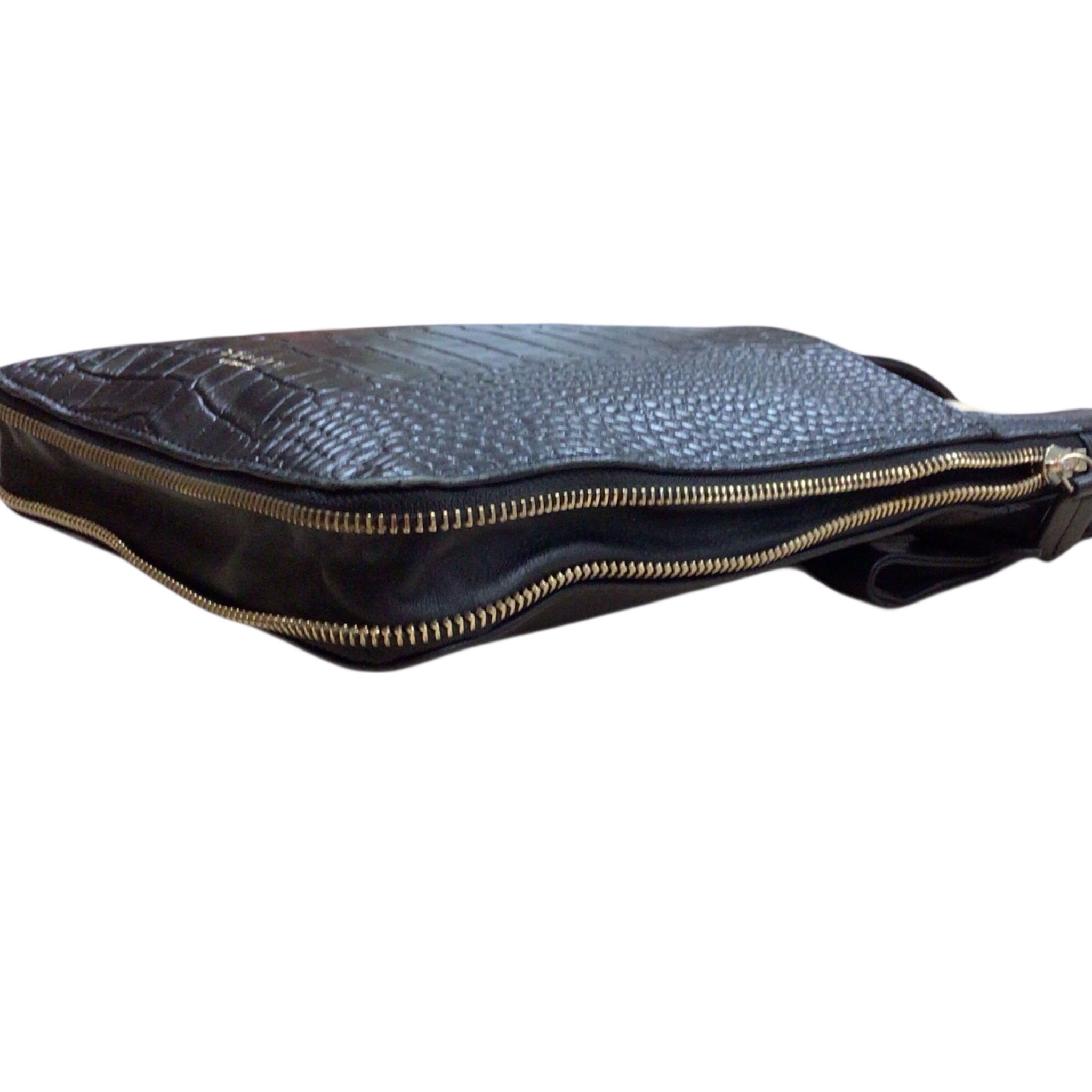 Radley London Pockets 2.0 Faux Croc Leather Black Crossbody Bag