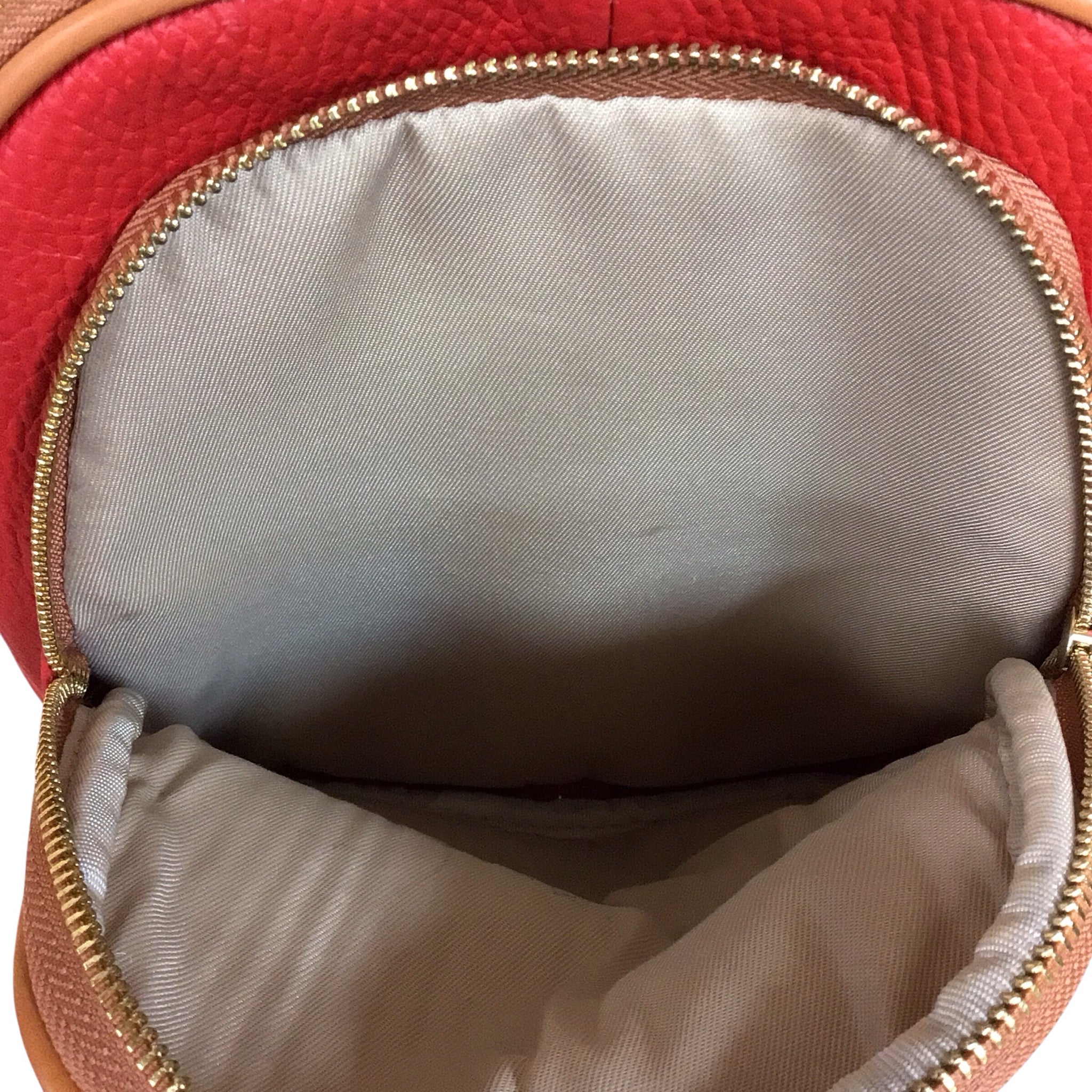Valentina Red Genuine Italian Leather Dome Backpack