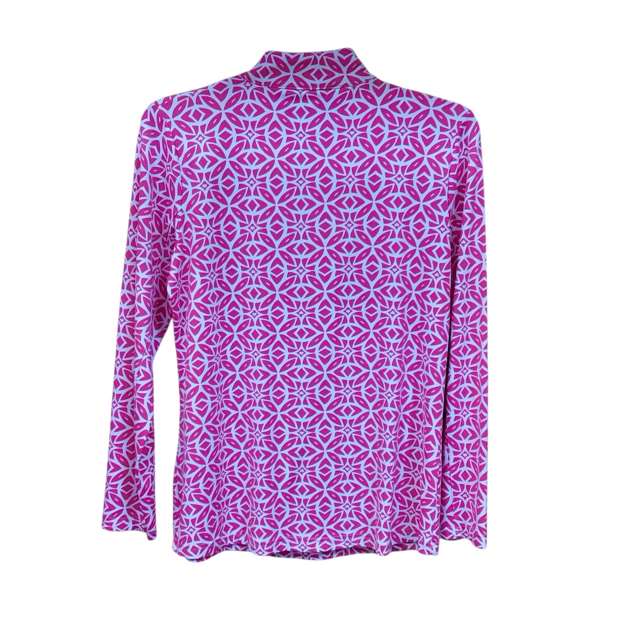 Lulu B Pink & White Zip Up Long Sleeve Top Size XS