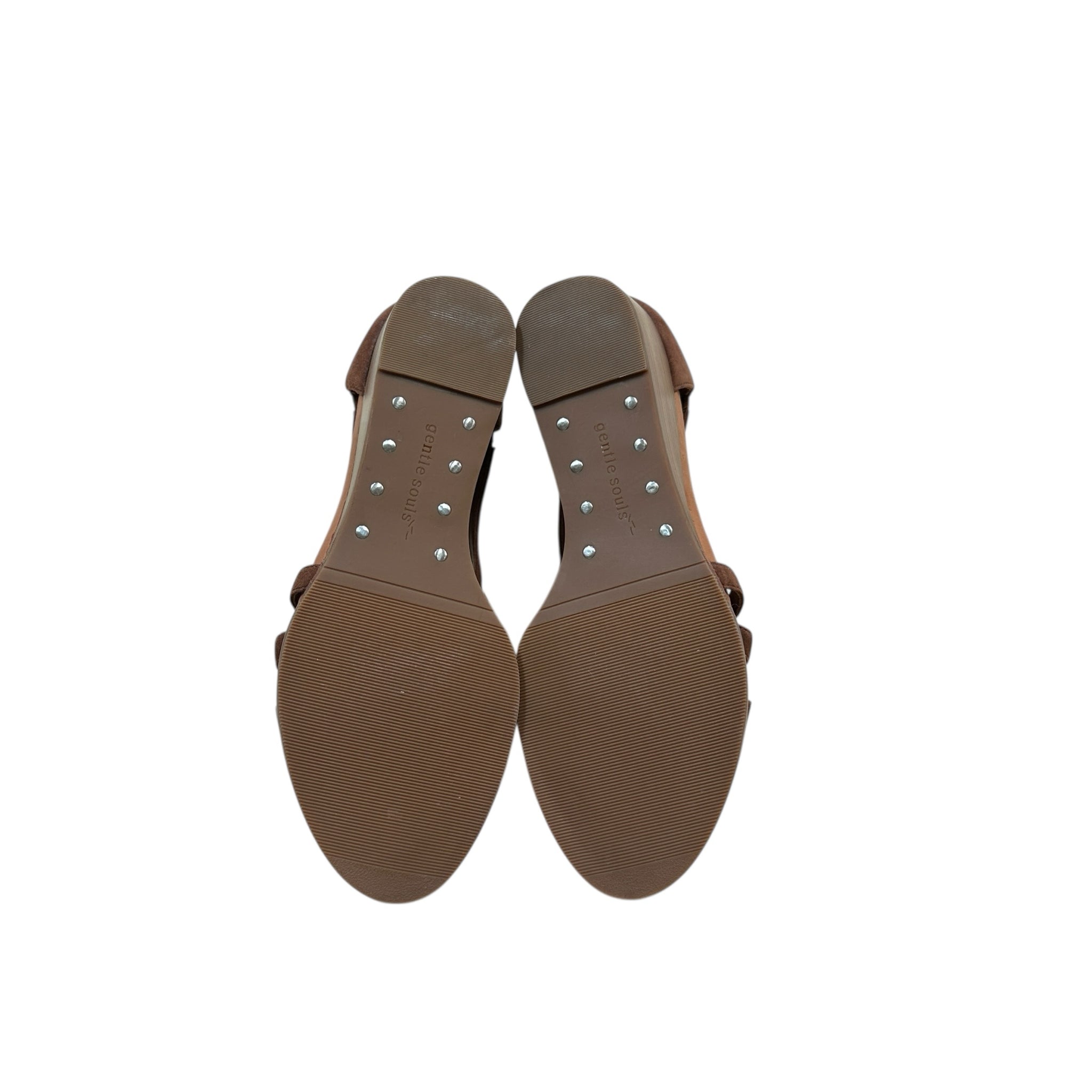 Gentle Souls Glibber Brown Wedge Sandal Size 8