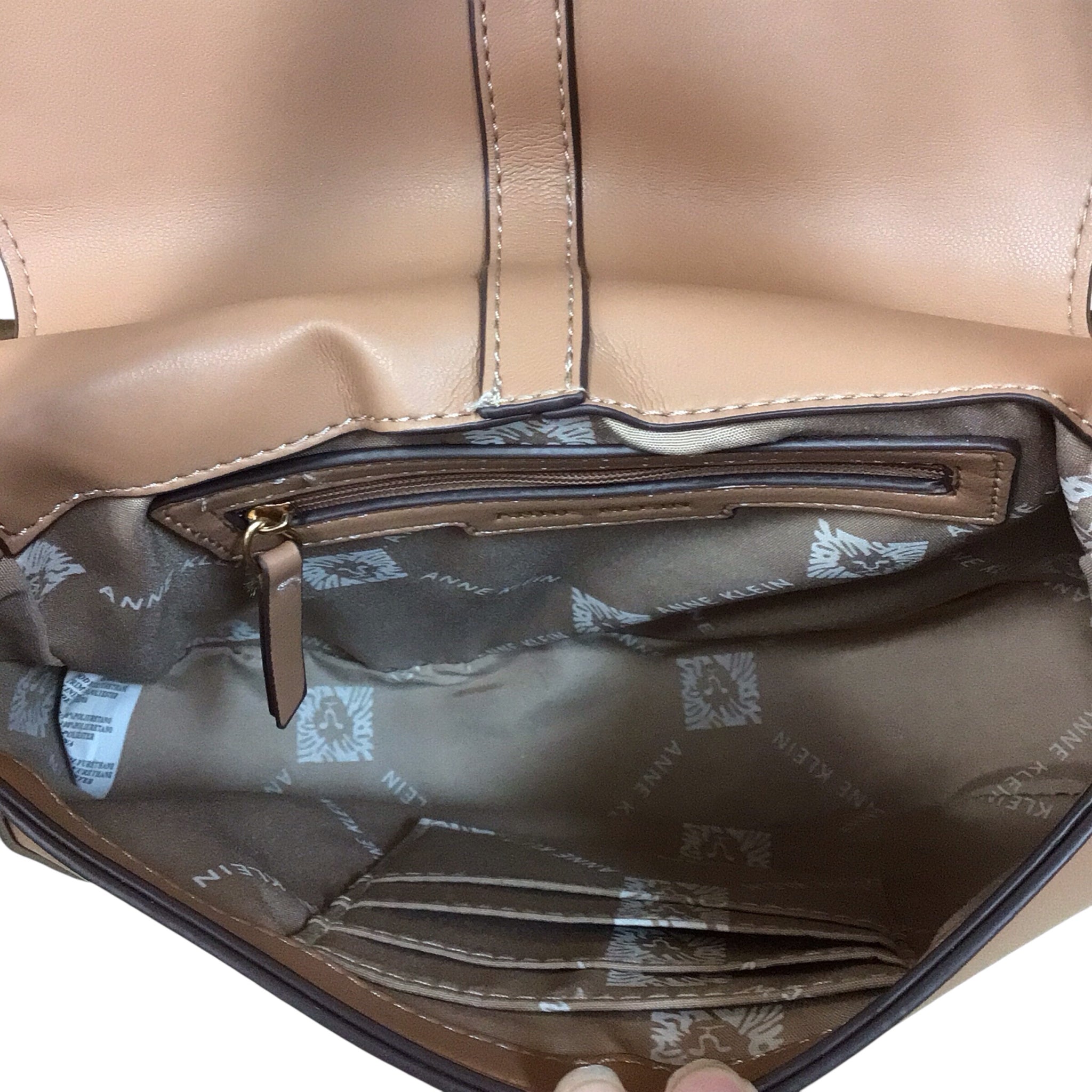 Ann Klein Brown Fold-Over Flap Shoulder Bag