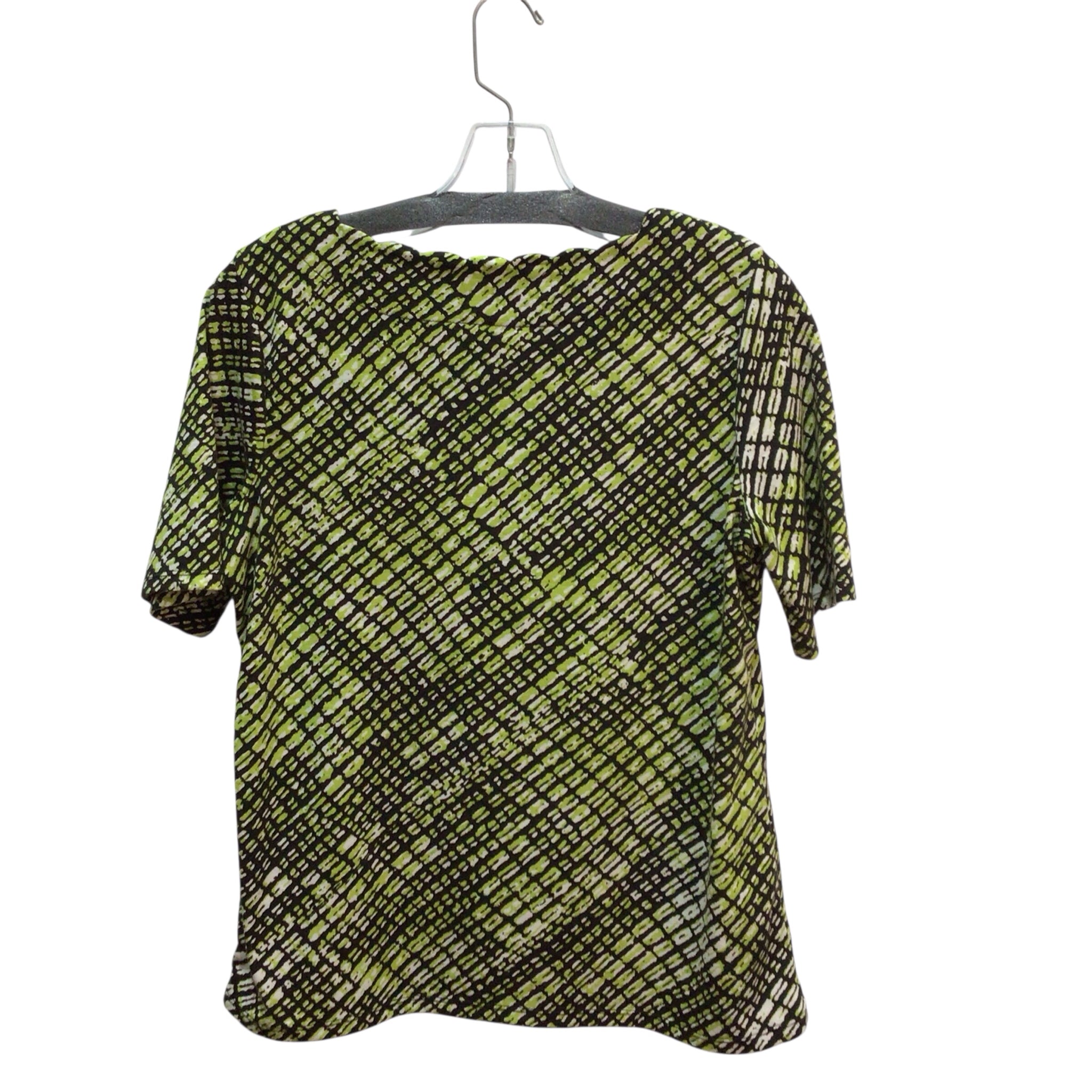 East 5th Lime Green And Black Short Sleeve Top Size M