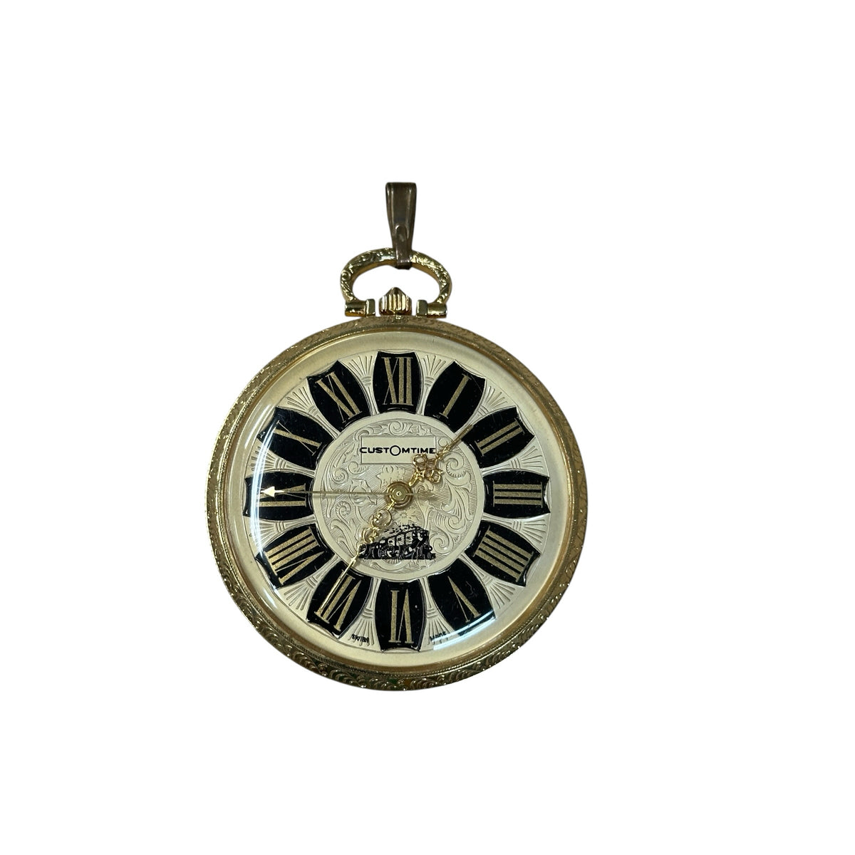 Vintage Customtime Gold-Tone Mechanical Pendant/Pocket Watch