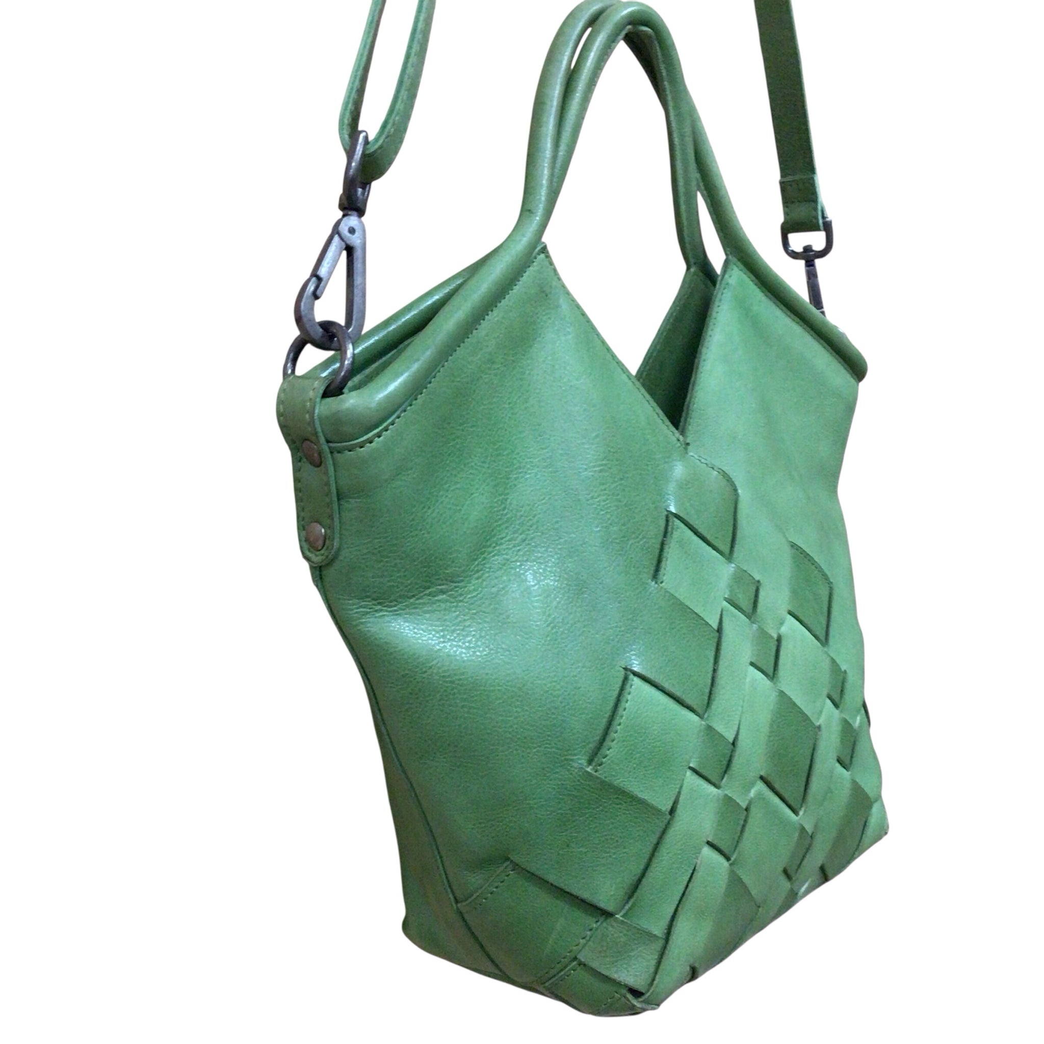 Latico Casey Green Leather Satchel Shoulder Bag