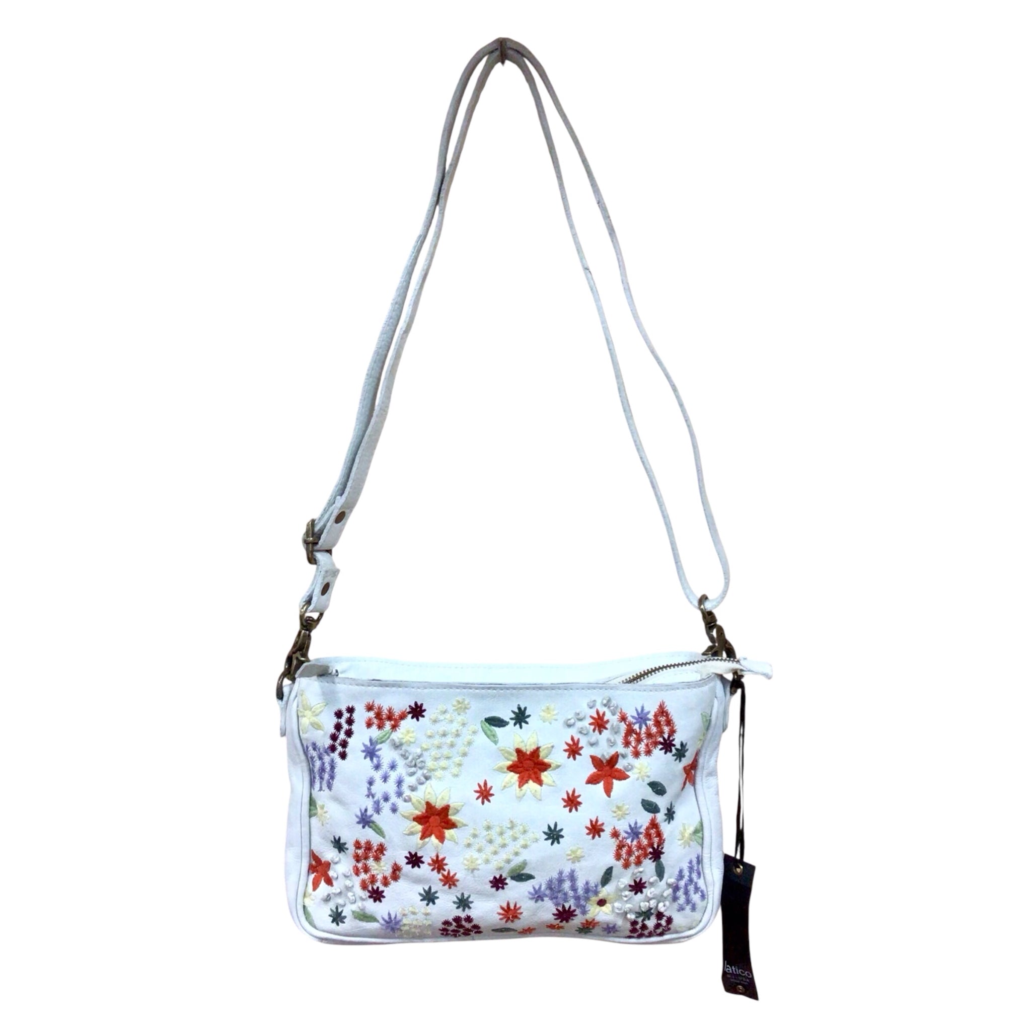 Latico "Meadow" White Leather Crossbody Bag