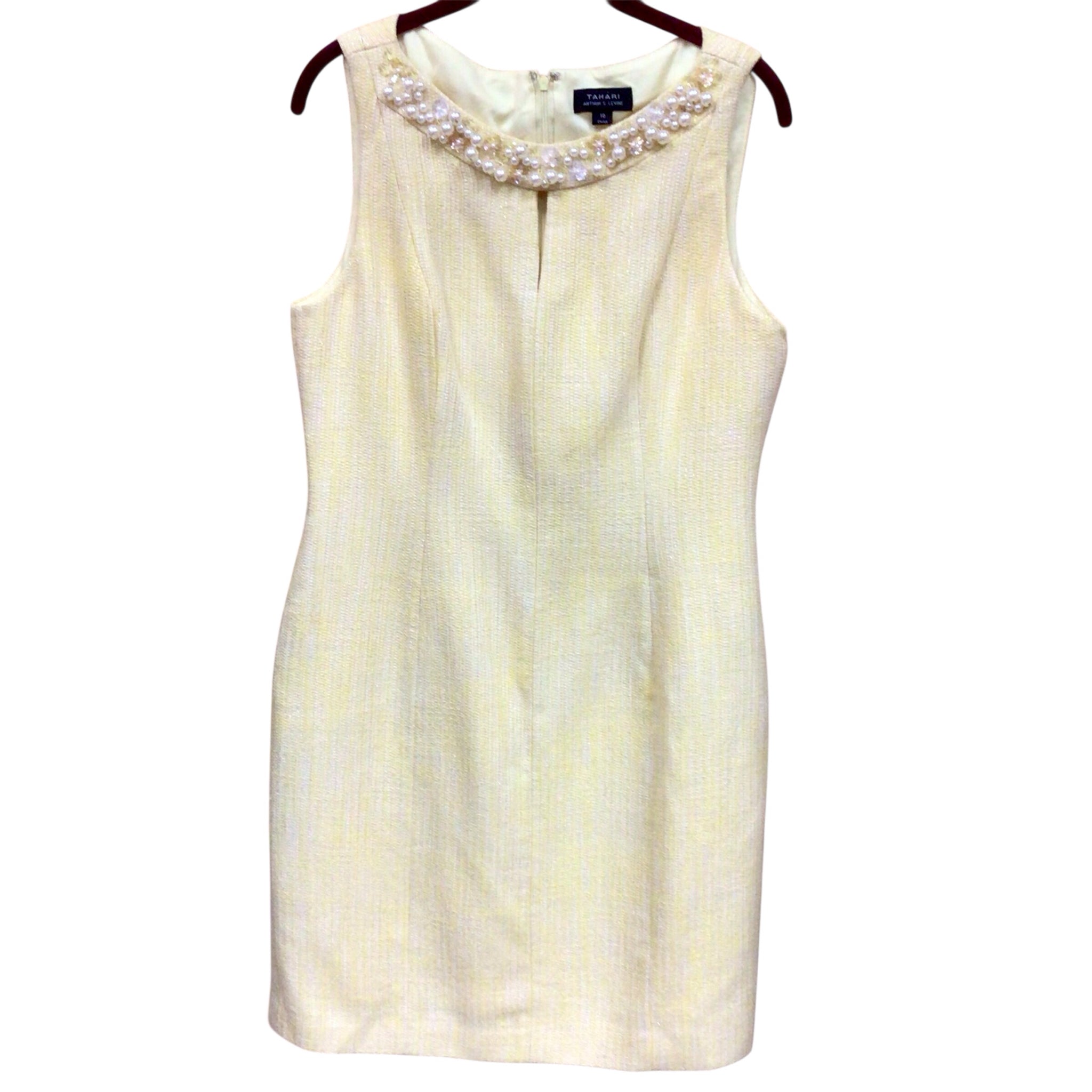 Tahari Yellow Sleeveless Dress Size 10