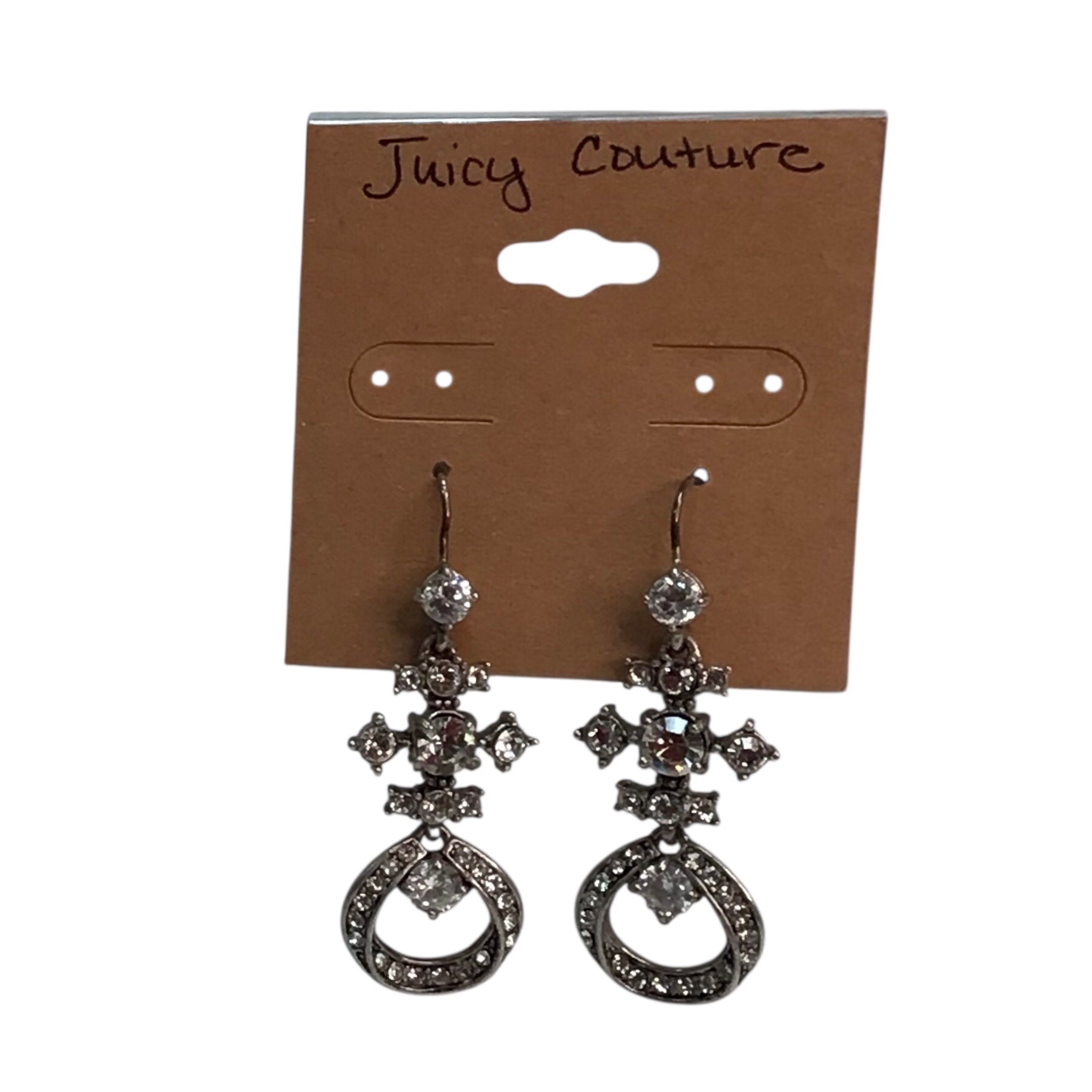 Juicy Couture Rhinestone Earrings 1.75" Long