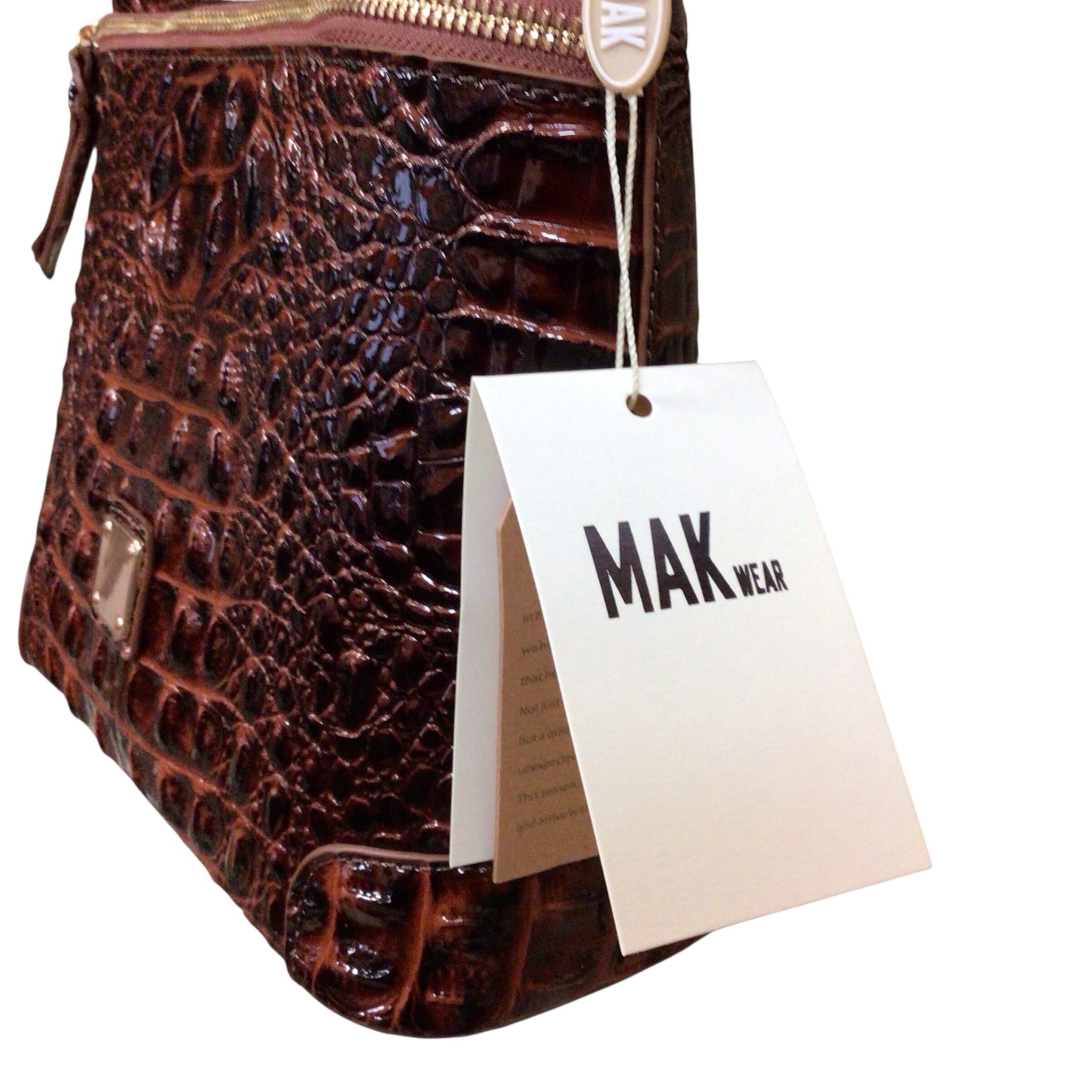 Mak Wear Brown Vegan Leather Crossbody Bag