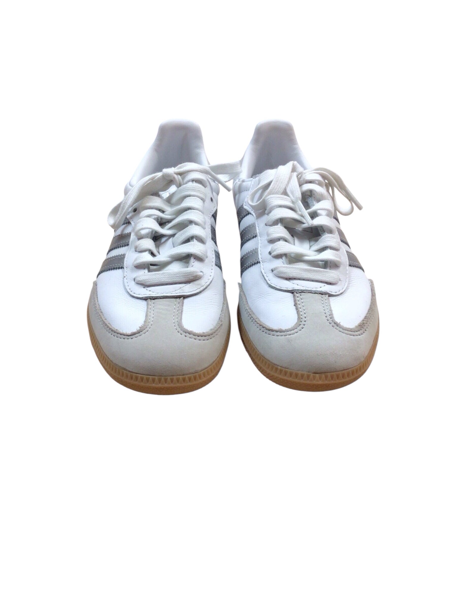 Adidas "Samba OG" White & Silver Sneakers Size 5.5