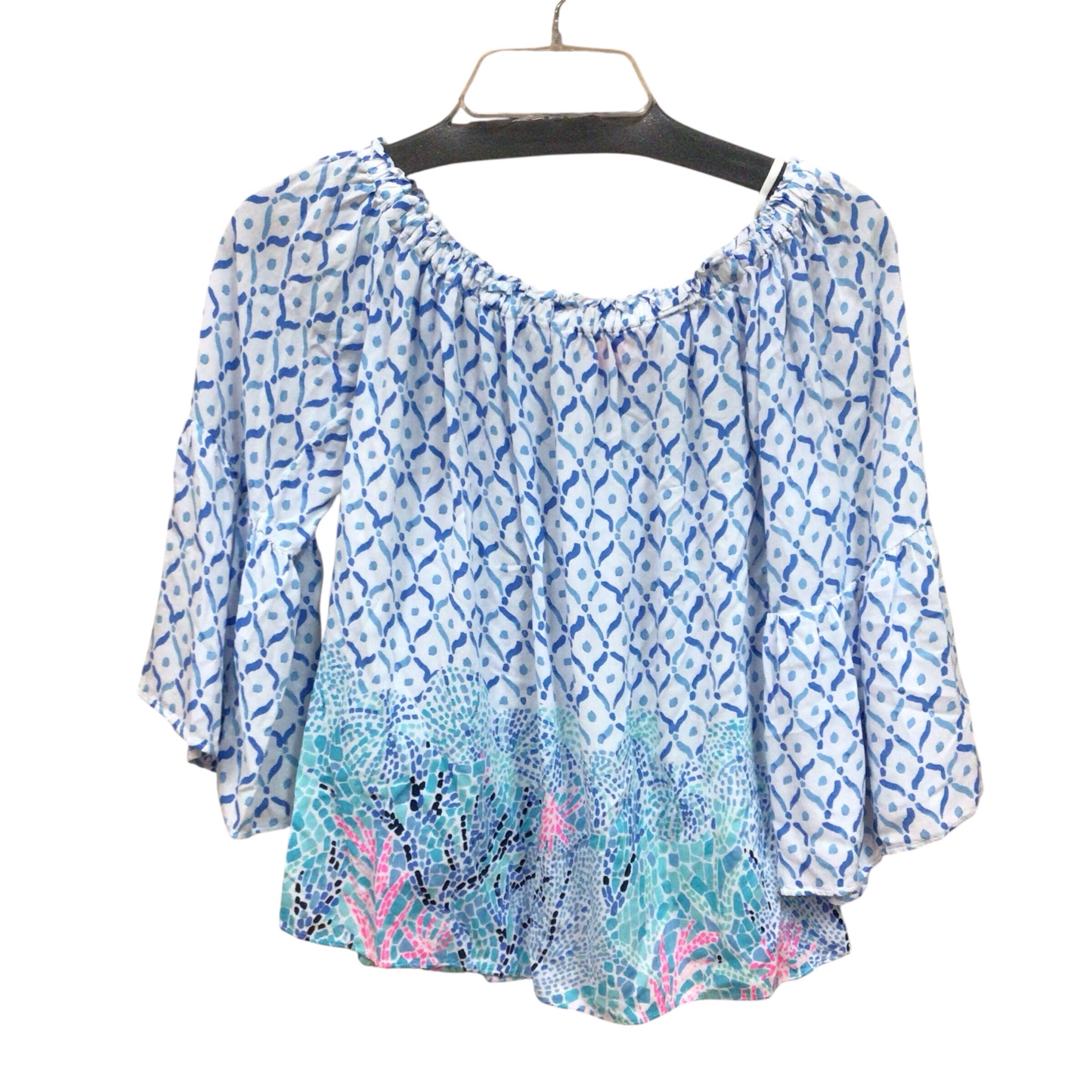 Lilly Pulitzer "Nevie" Off The Shoulder Short Sleeve Top Size XXS