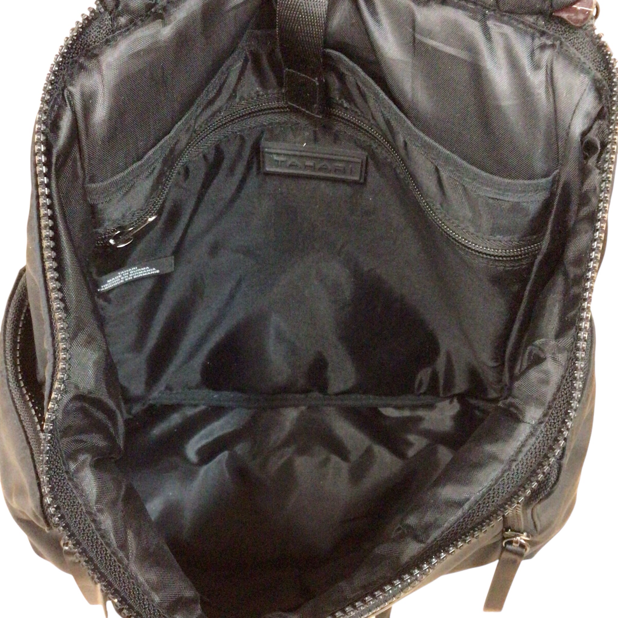 Tahari Black Nylon Backpack