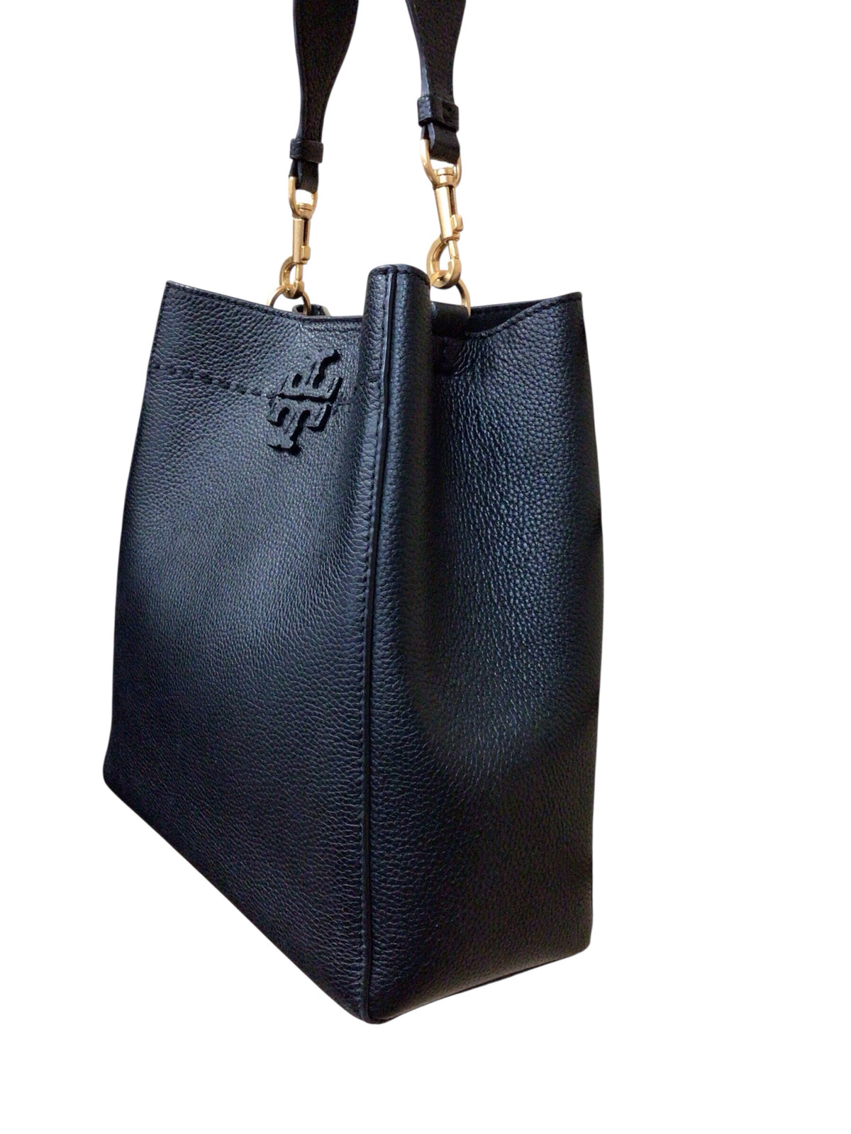 Tory Burch McGraw Black Leather Shoulder Bag