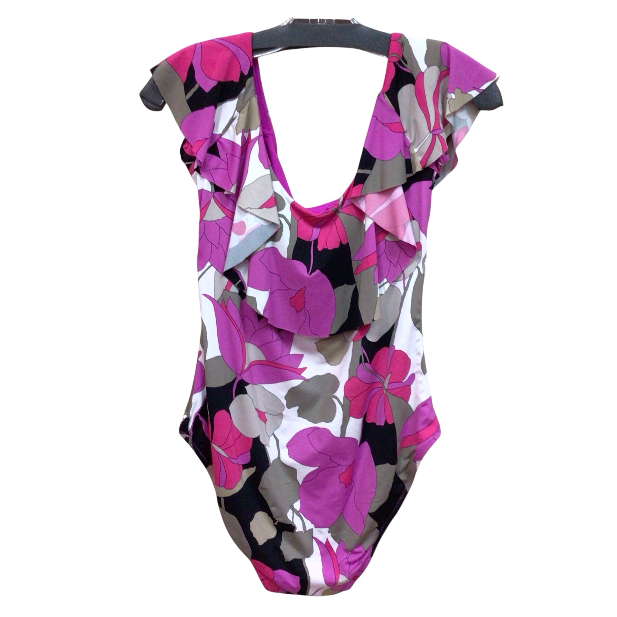 Trina Turk Lynx Gemini Off The Shoulder One Piece Swimsuit Size 10