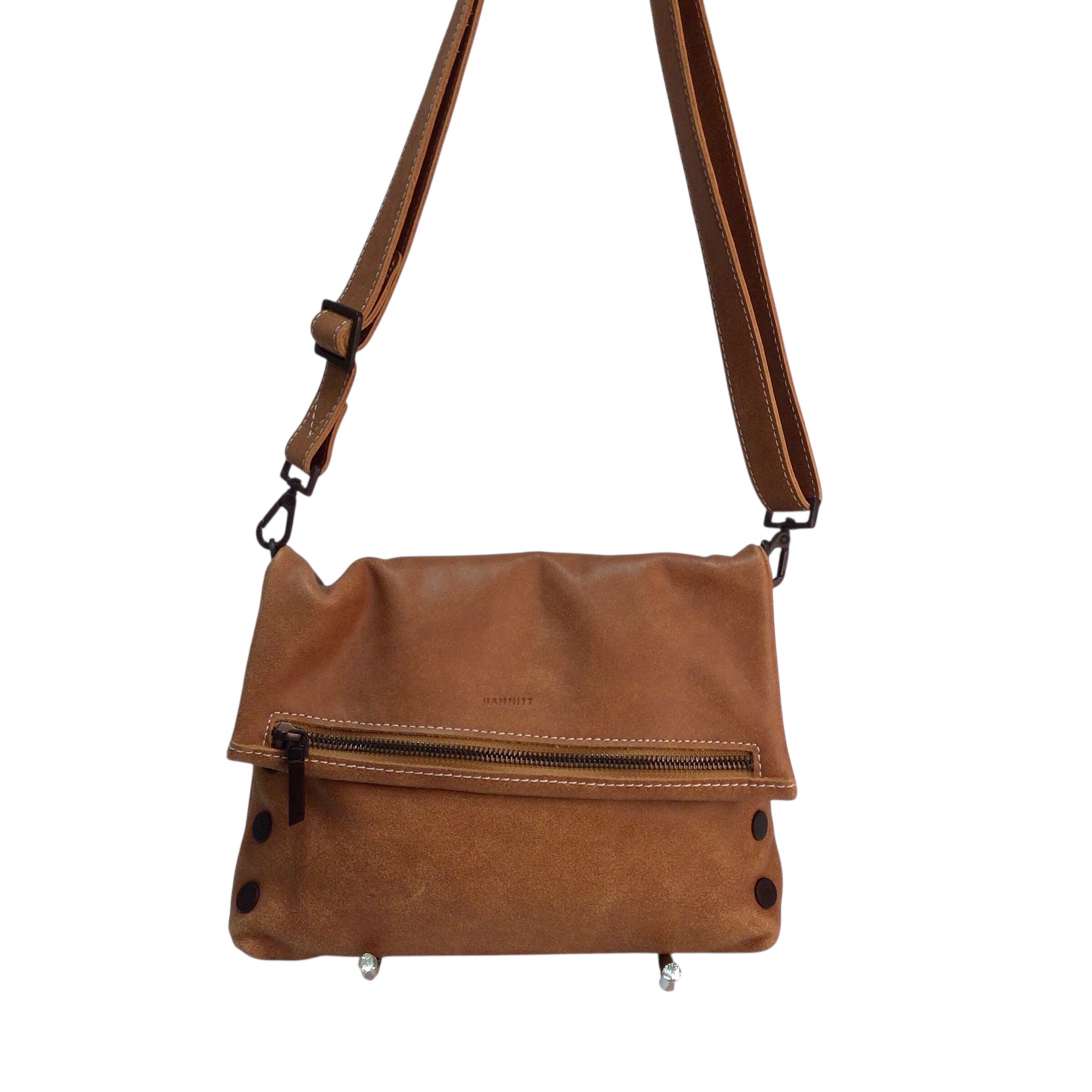 Hammitt Crossbody Clutch Leather Shoulder Bag Light Brown
