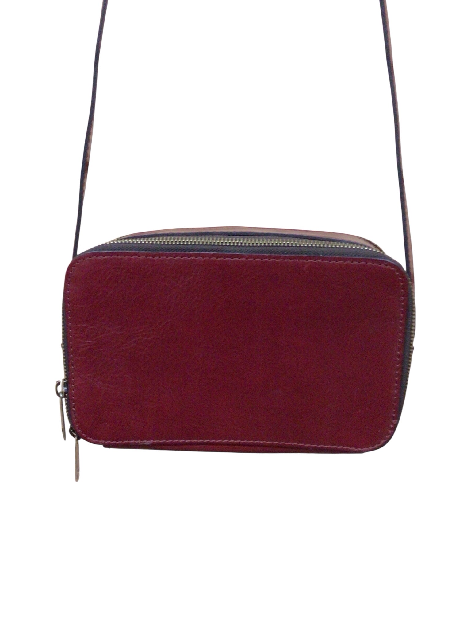 Patricia Nash "Alessa" Burgundy Leather Crossbody Bag
