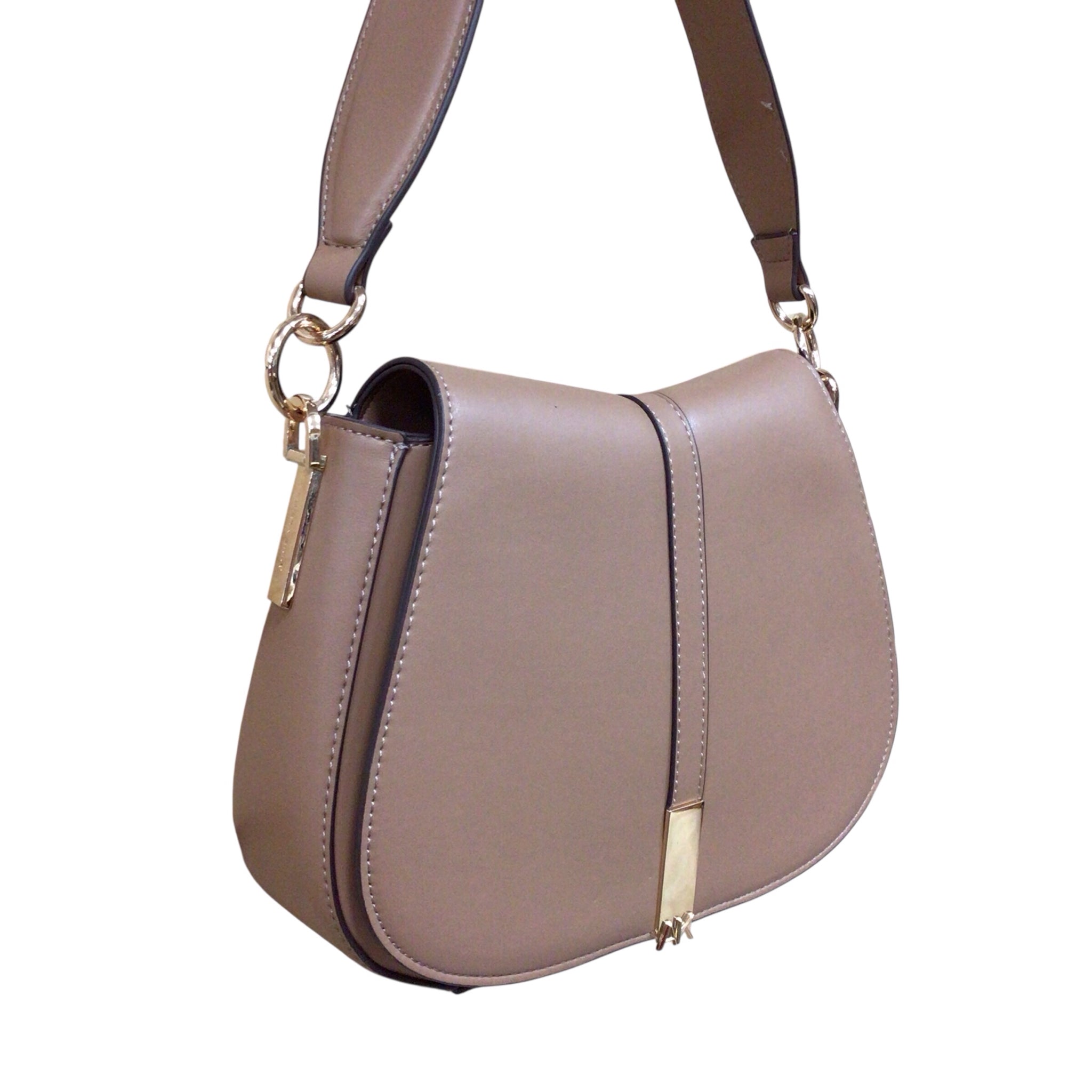 Ann Klein Brown Fold-Over Flap Shoulder Bag