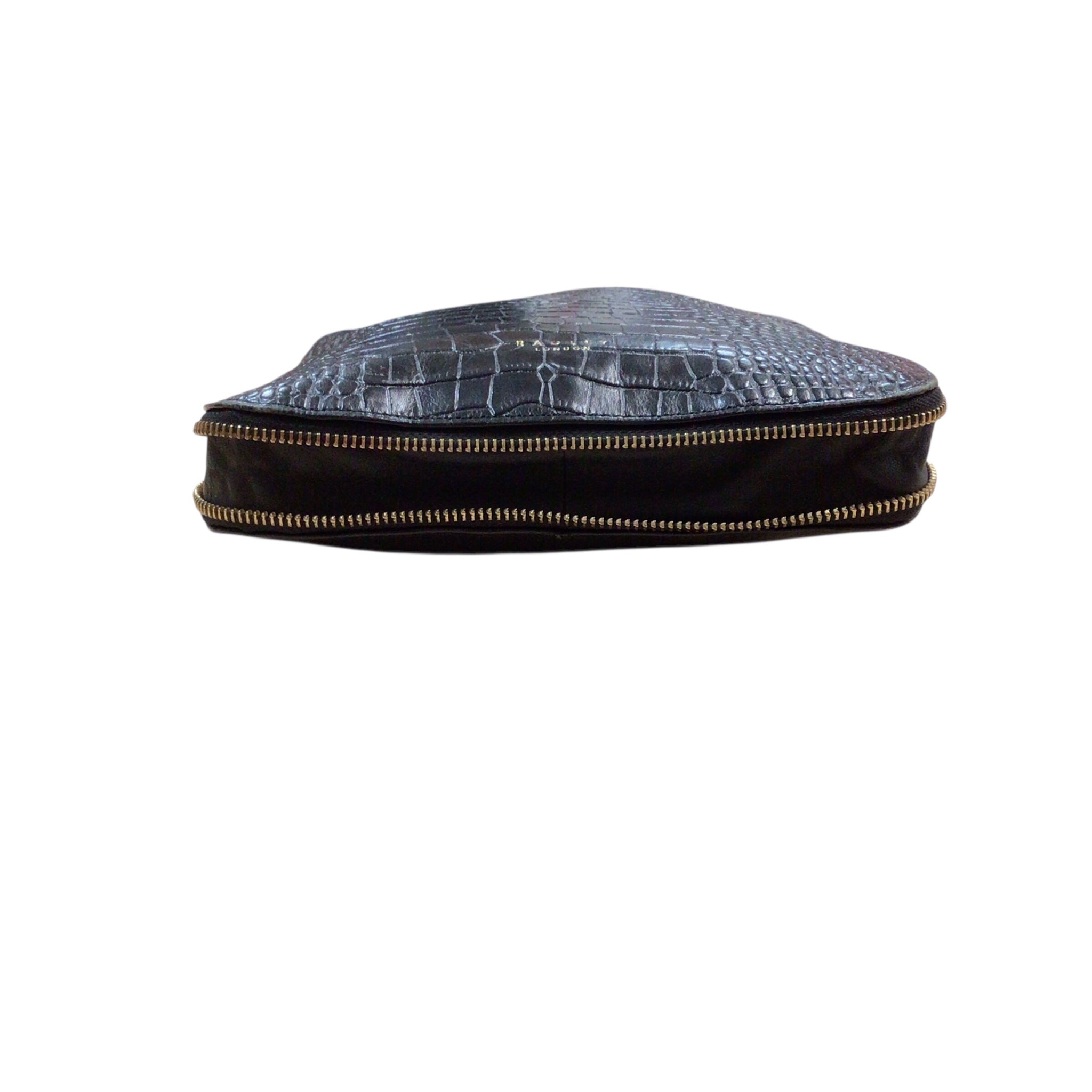 Radley London Pockets 2.0 Faux Croc Leather Black Crossbody Bag