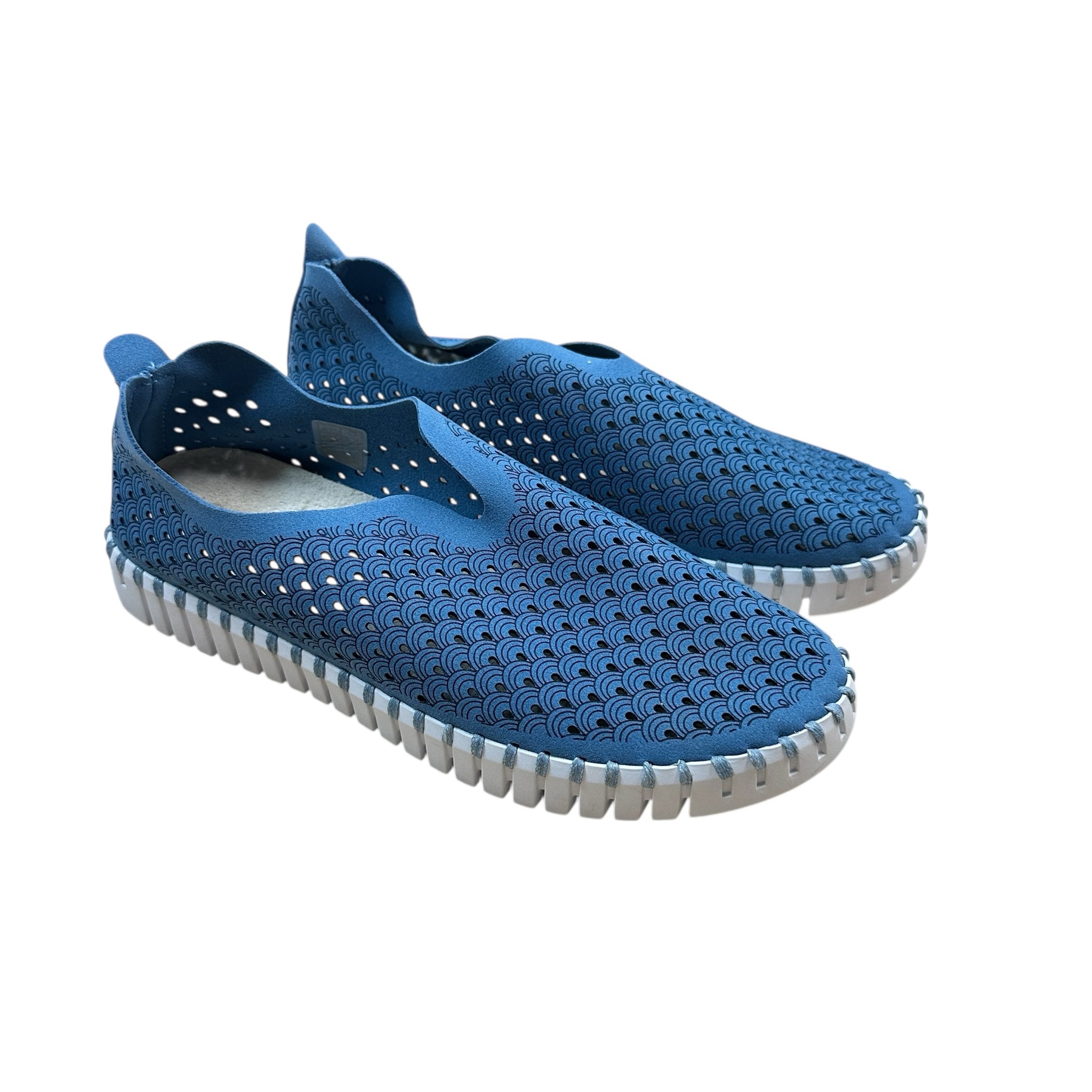 Ilse Jacobsen Tulip 139 Perforated Blue Slip-On Sneakers Size 9