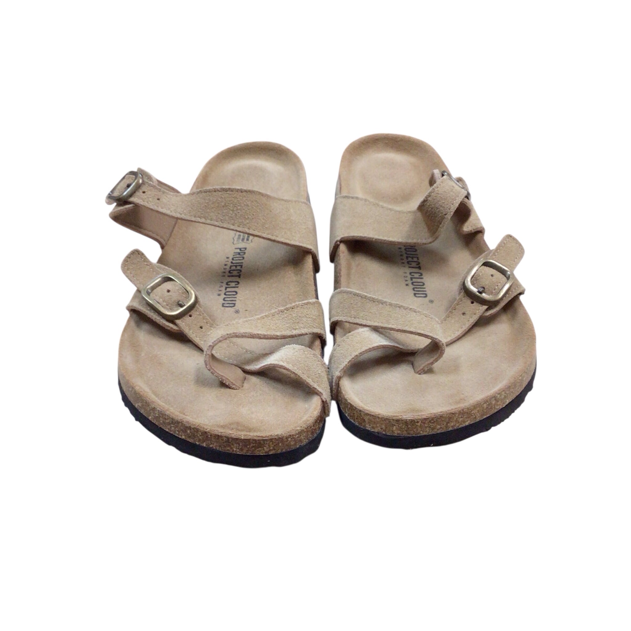 Project Cloud "Lian" Leather & Suede Tan Sandals Size 10W