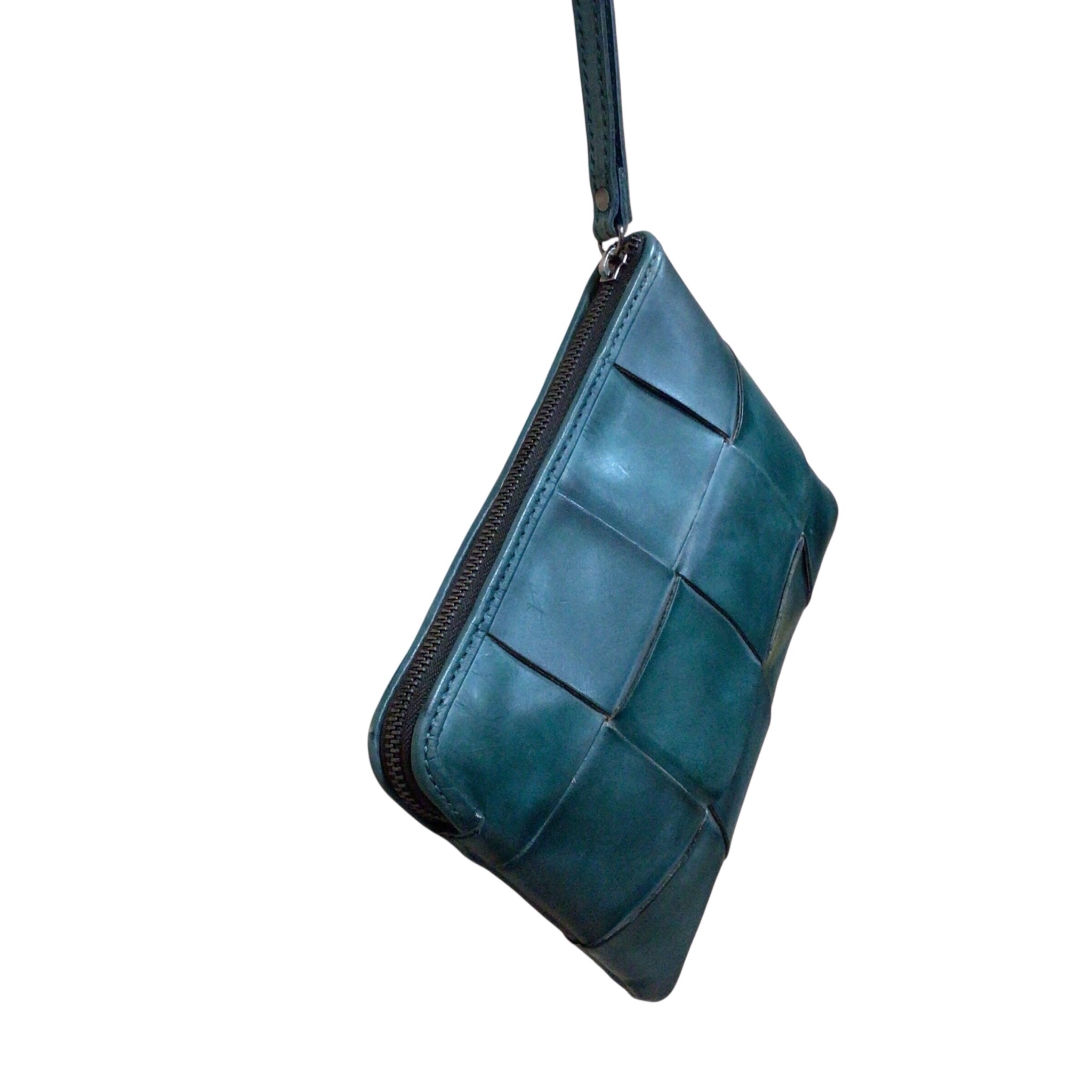 Patricia Nash Cassini Teal Leather Wristlet
