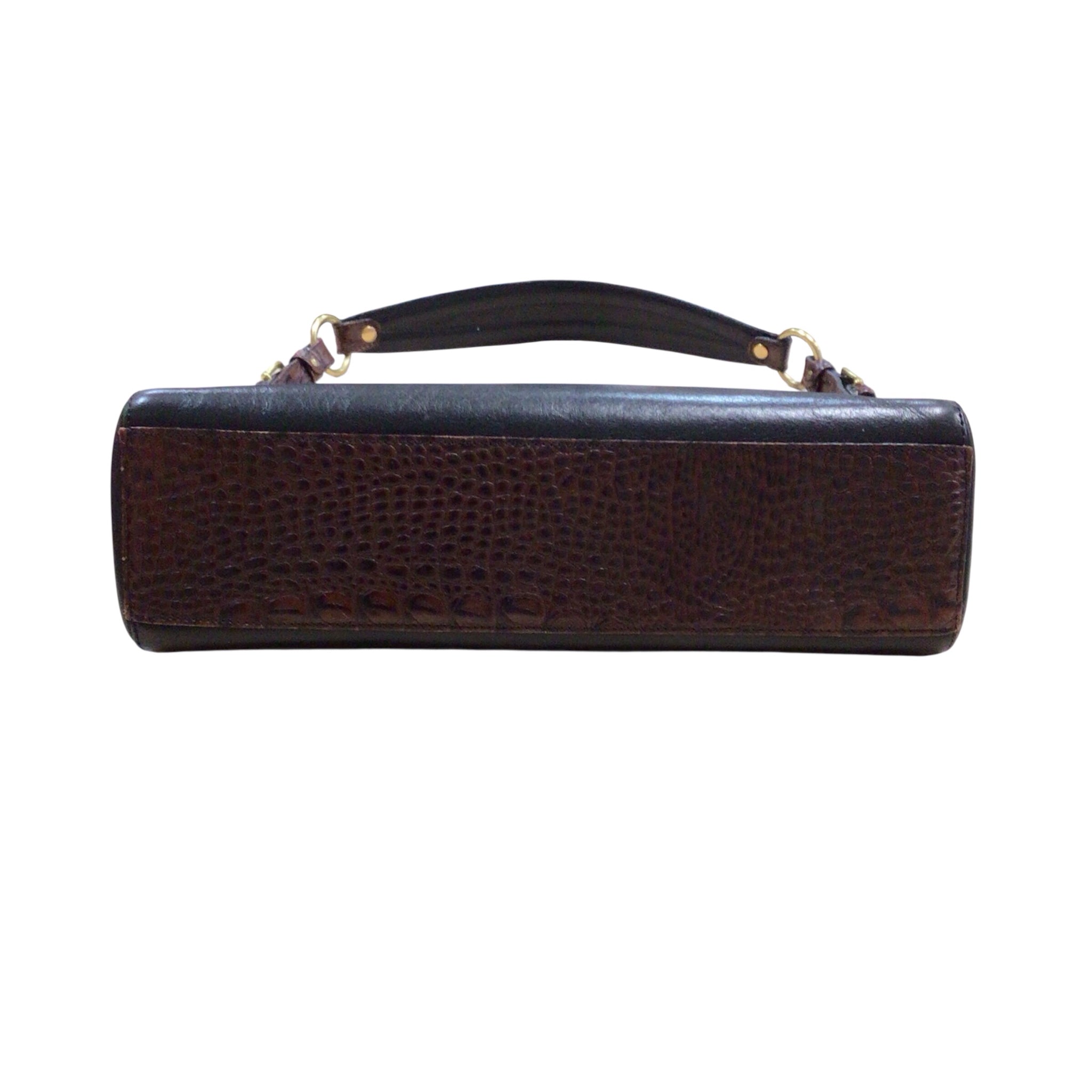 Brahmin "Marcy" Black & Brown Leather Shoulder Bag