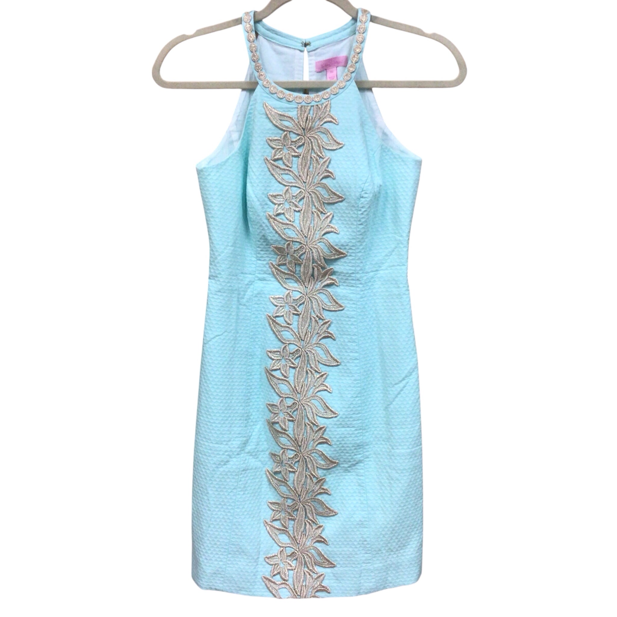 Lilly Pulitzer "Pearl" Light Blue Sleeveless Shift Dress Size 00