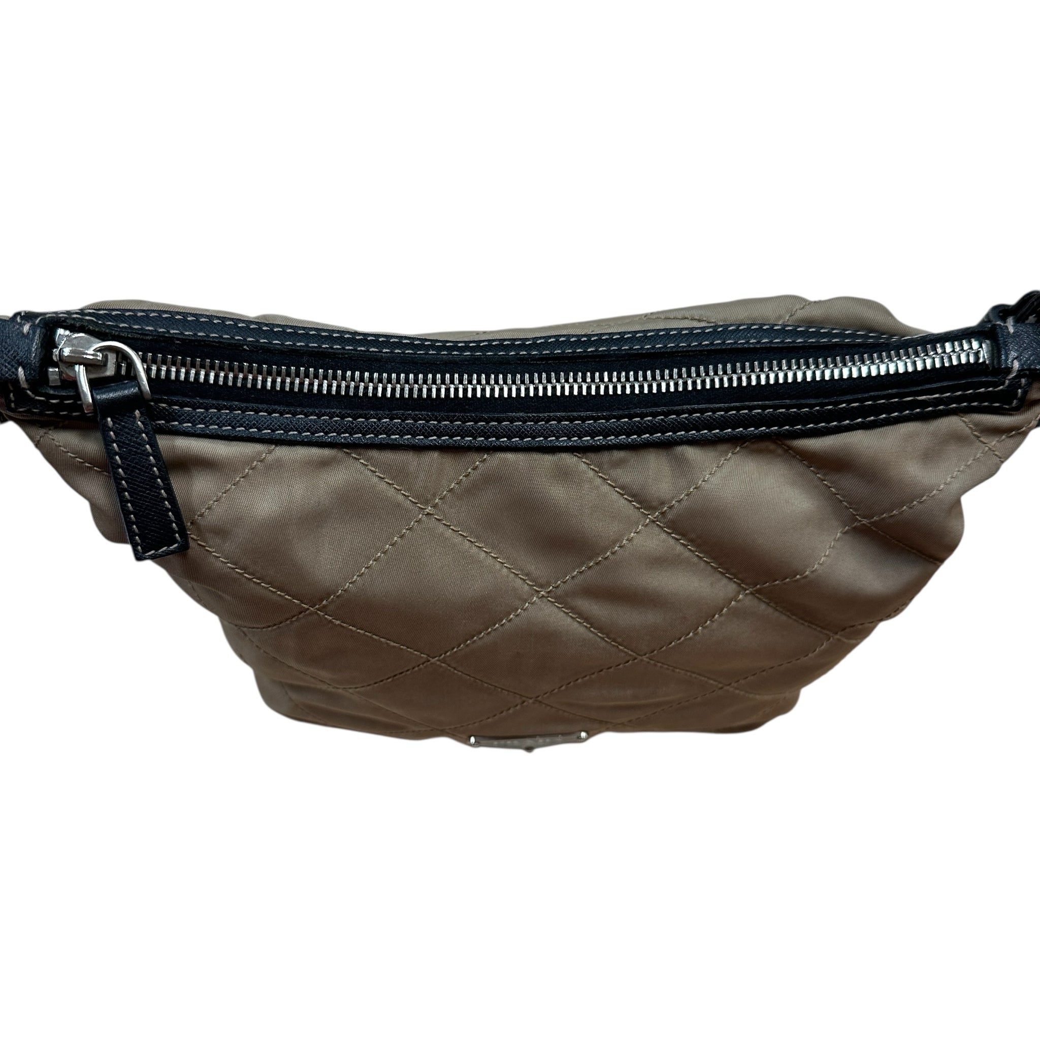 Prada Re-Nylon Quilted Shoulder Bag Tan