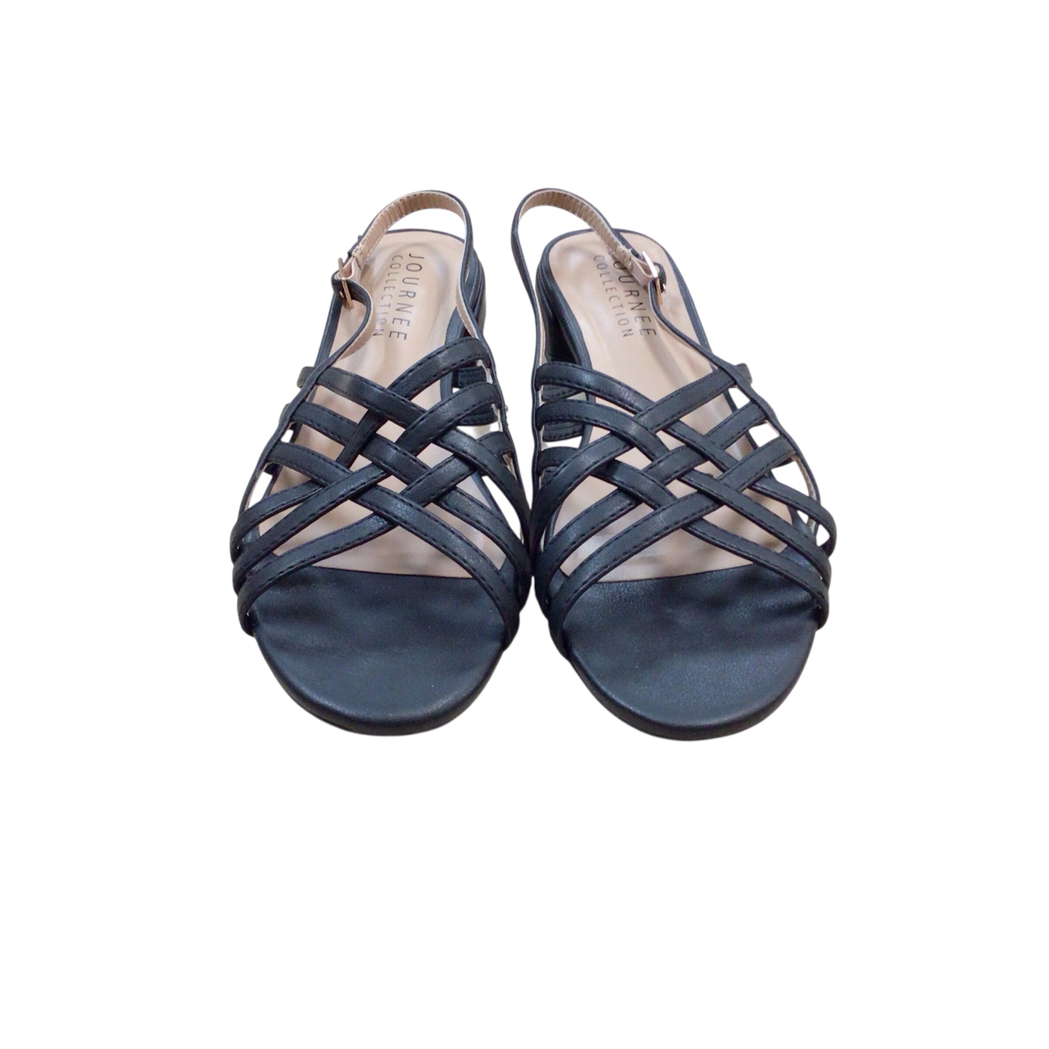 Journee "Cassandra" Black Sandals Size 8.5