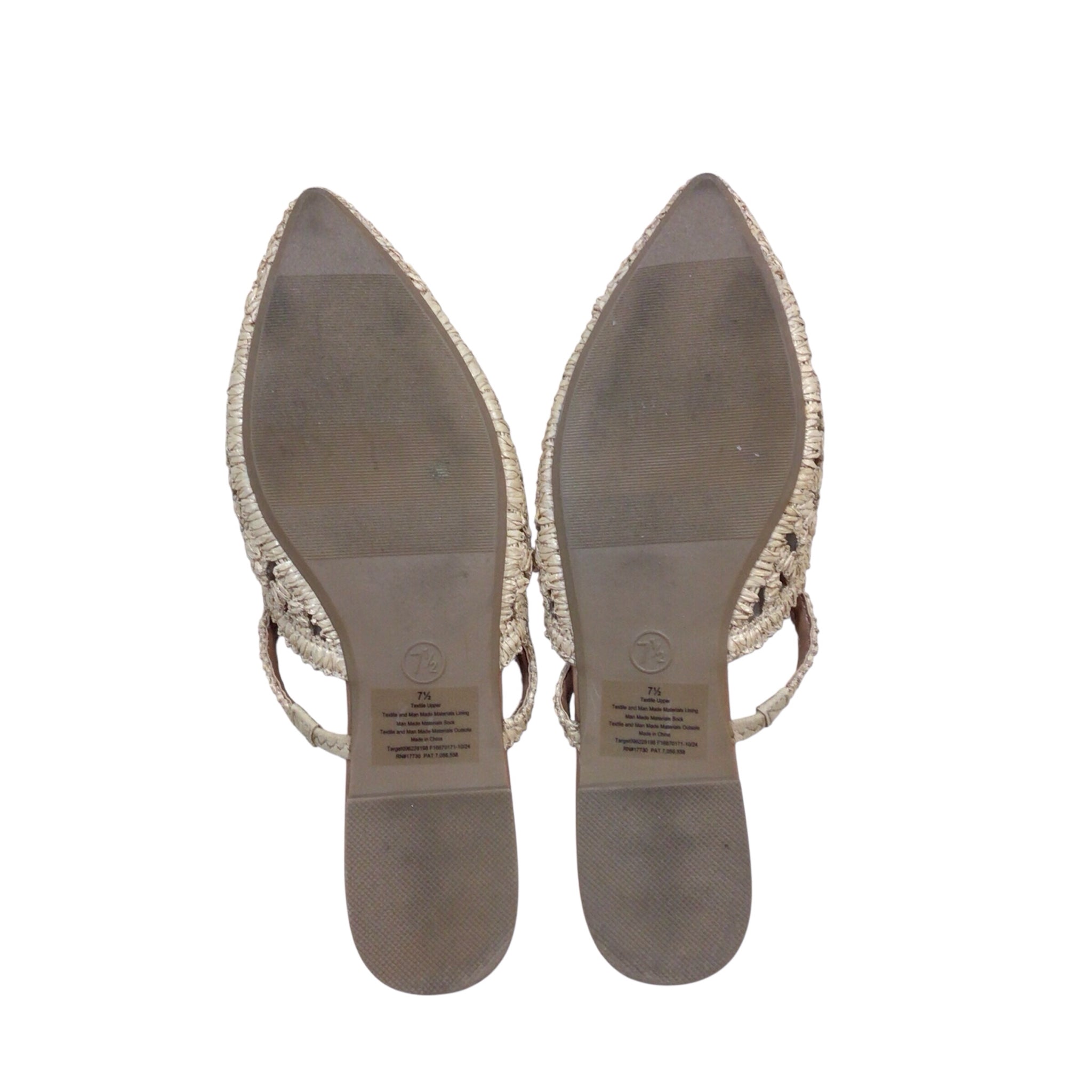 A New Day "Vienna" Raffia Woven Mule Flats Size 7.5