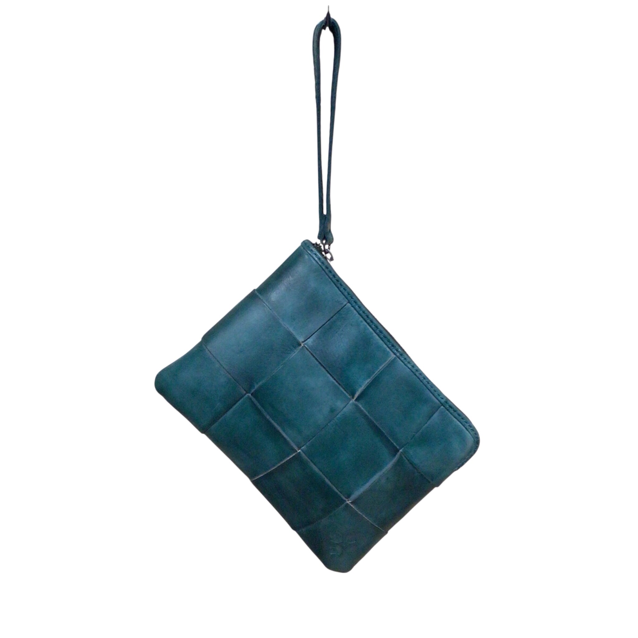 Patricia Nash Cassini Teal Leather Wristlet
