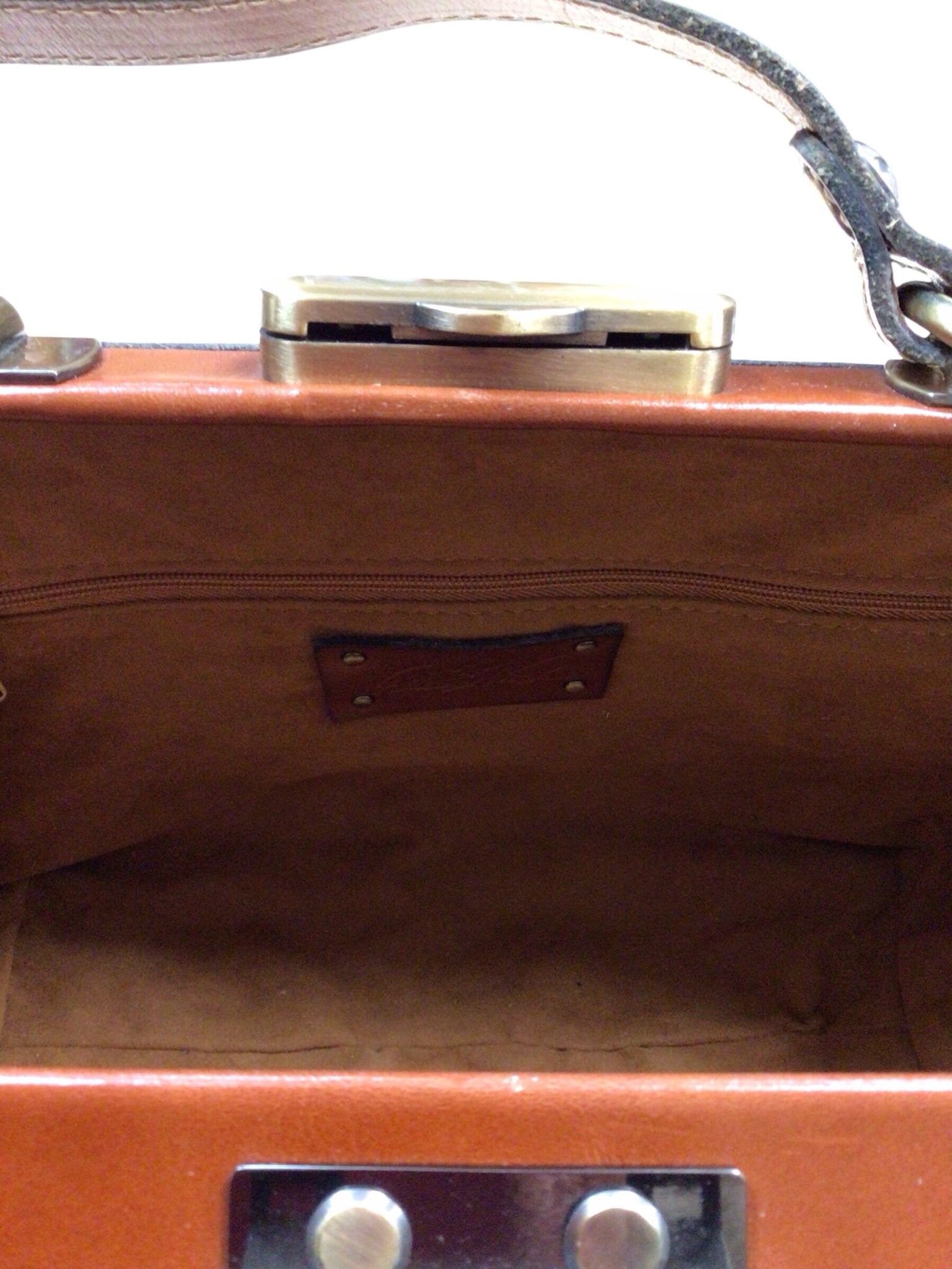Patricia Nash "Gracchi" Brown Leather Satchel Crossbody Bag