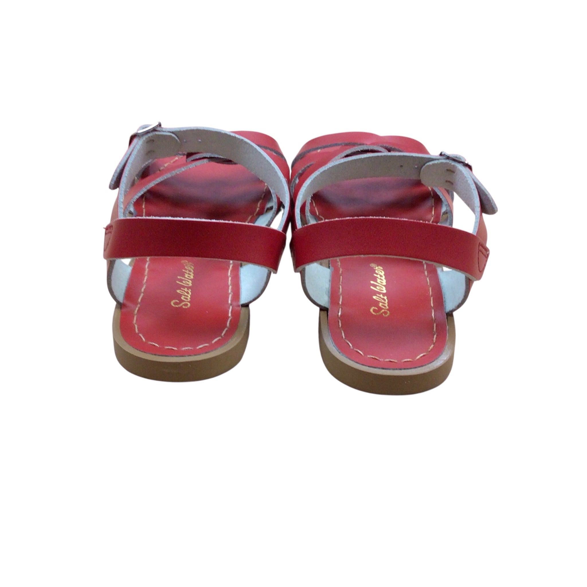Salt Water "The Golden Boot" Red Leather Sandals Size 9