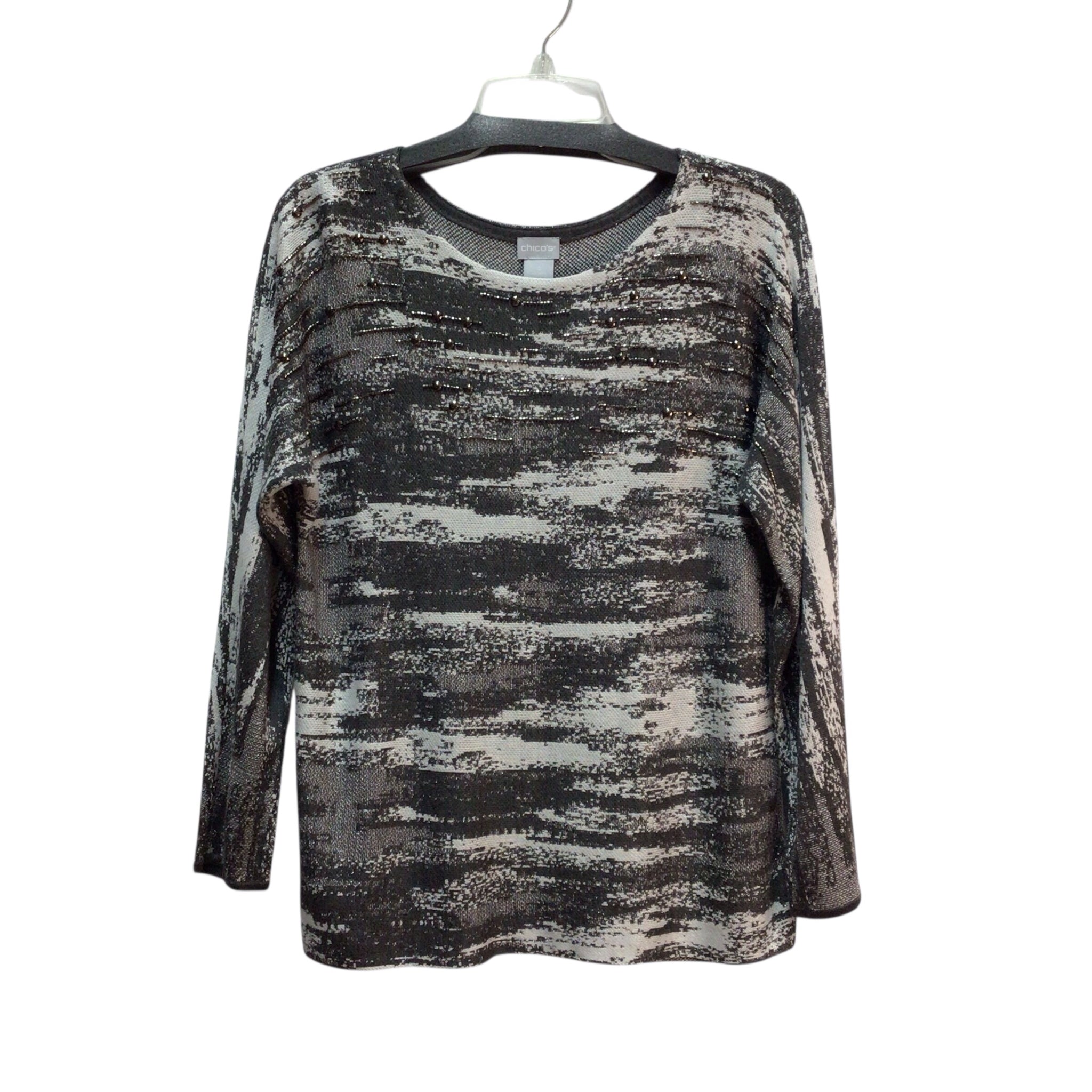 Chico's Gray Long Sleeve Top Size Small