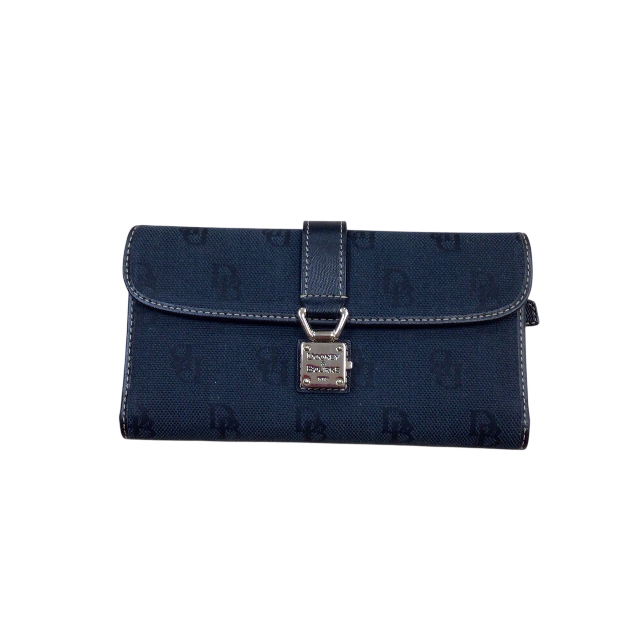 Dooney & Bourke Black Signature Canvas Bucklet Wallet