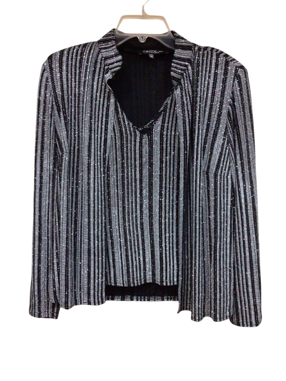 Onyx Silver & Black Glitter 2-Piece Set Size Petite Medium NWT
