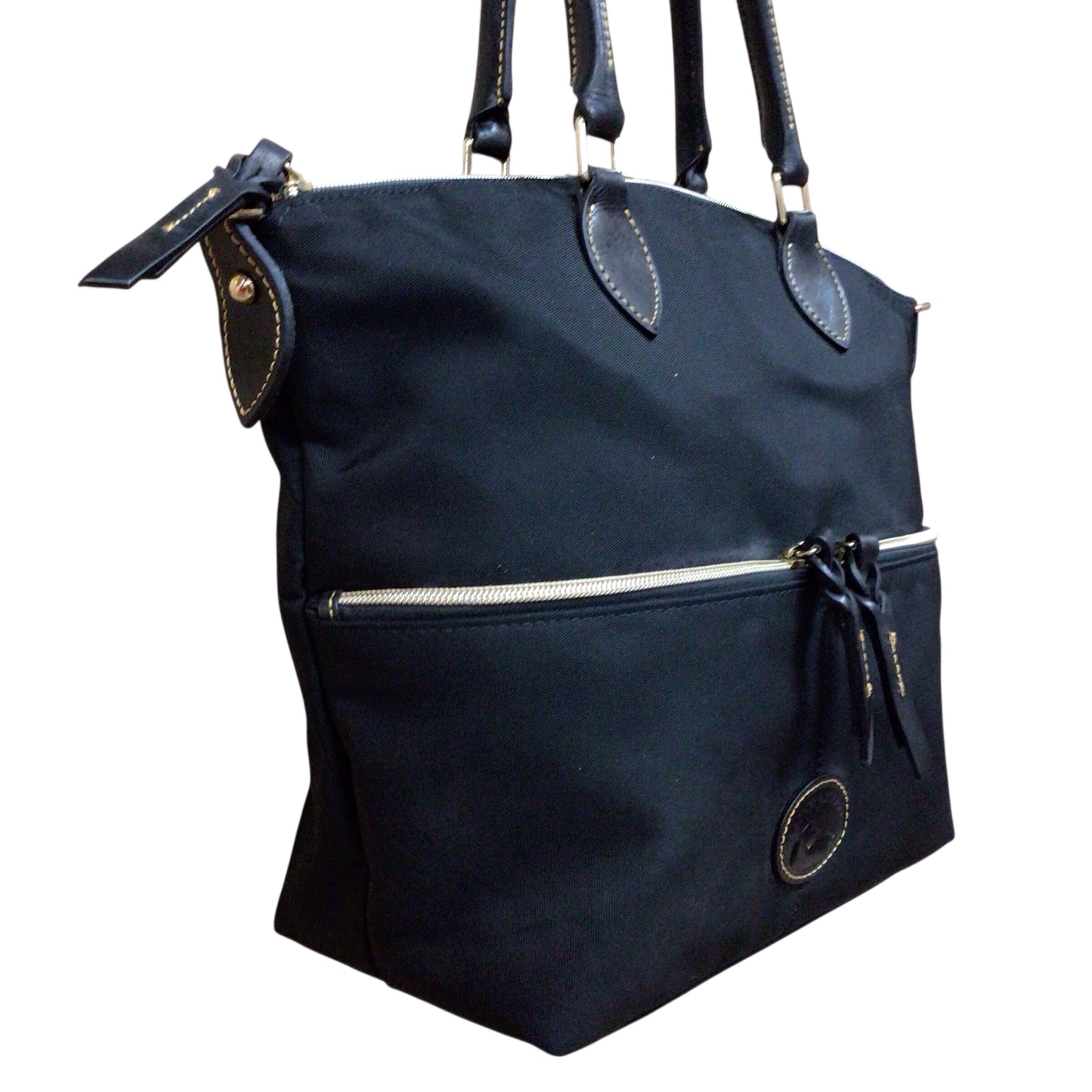 Dooney & Bourke Black Nylon Large Pocket Satchel Crossbody Shoulder Bag