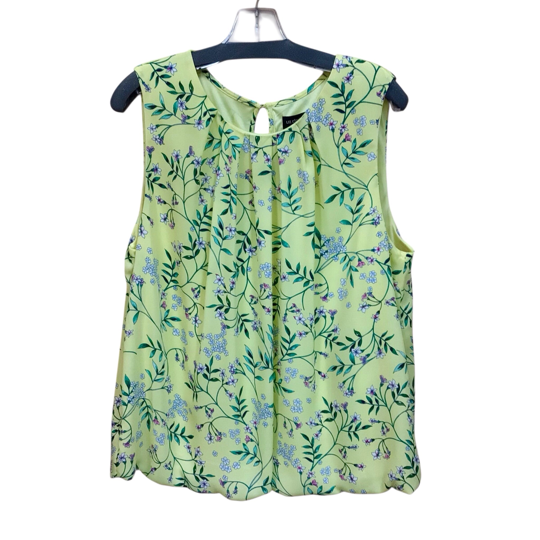 Liz Claiborne Yellow Floral Sleeveless Top Size XL