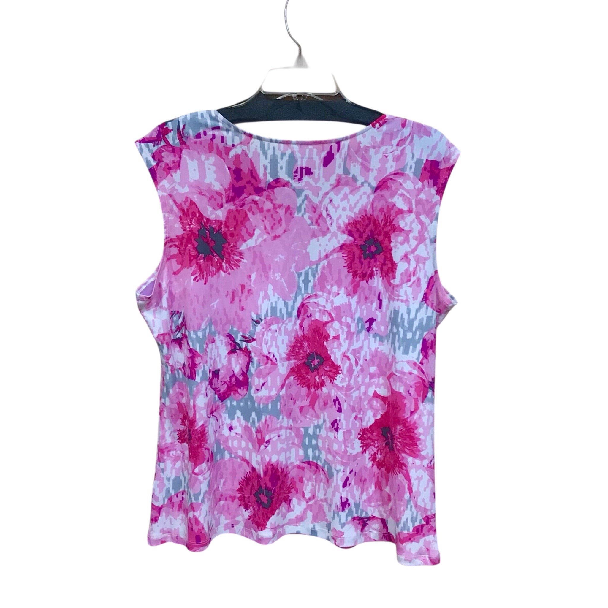 Allison Daley Pink Floral Sleeveless Top Size Size Medium